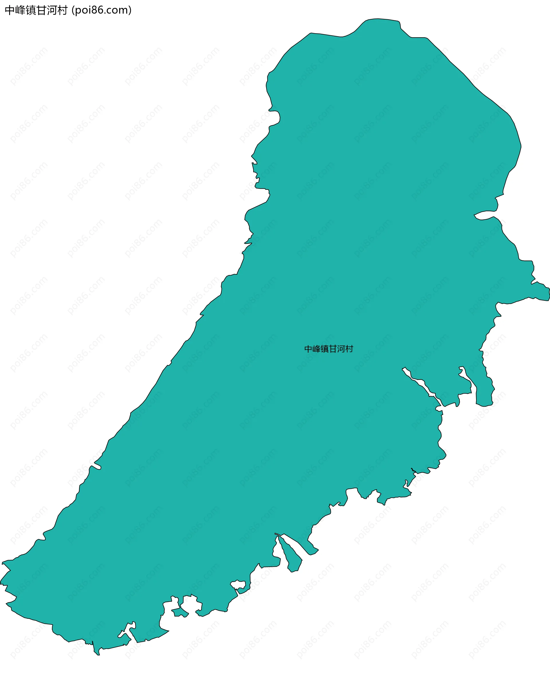 中峰镇甘河村边界地图