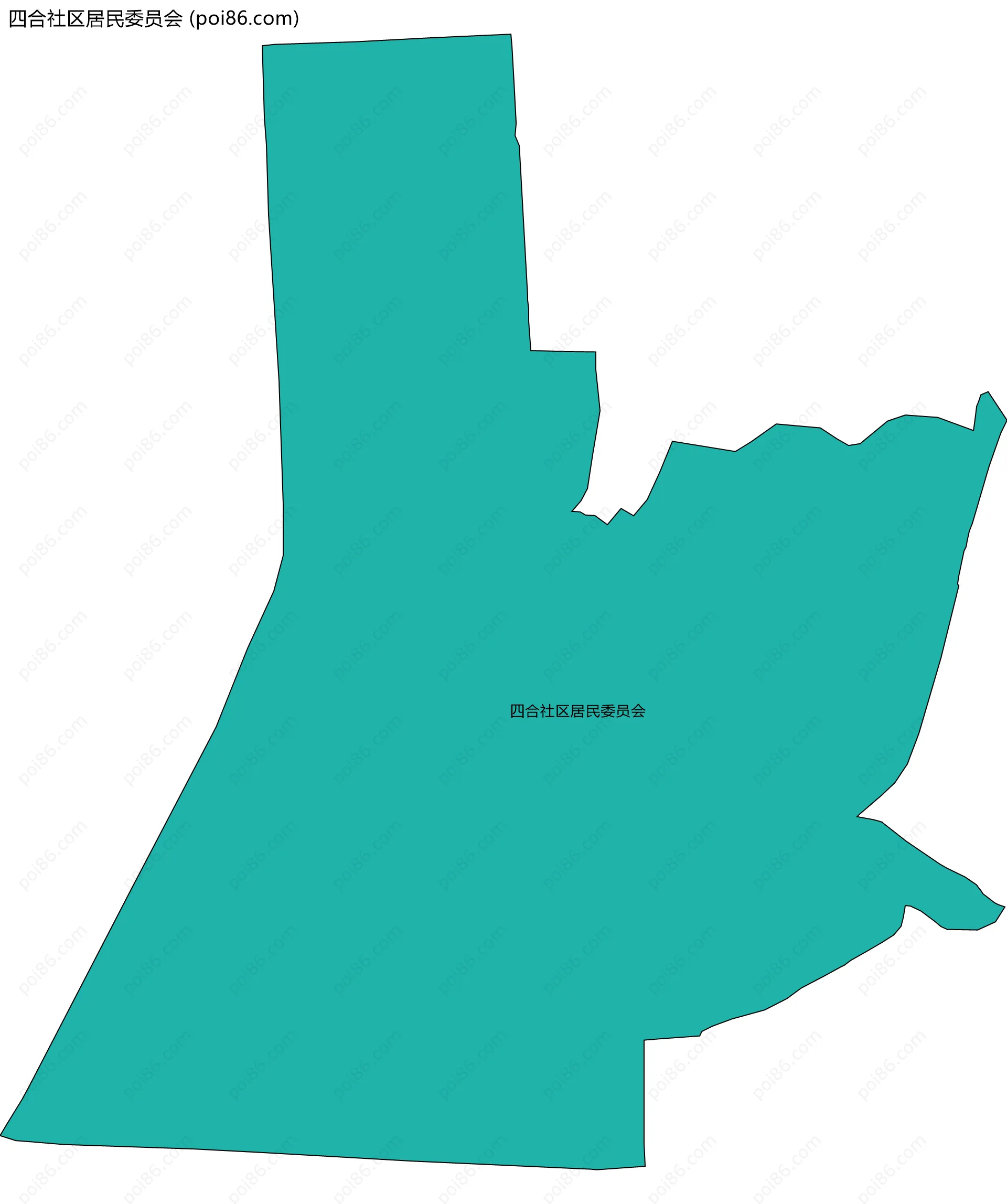 四合社区居民委员会边界地图