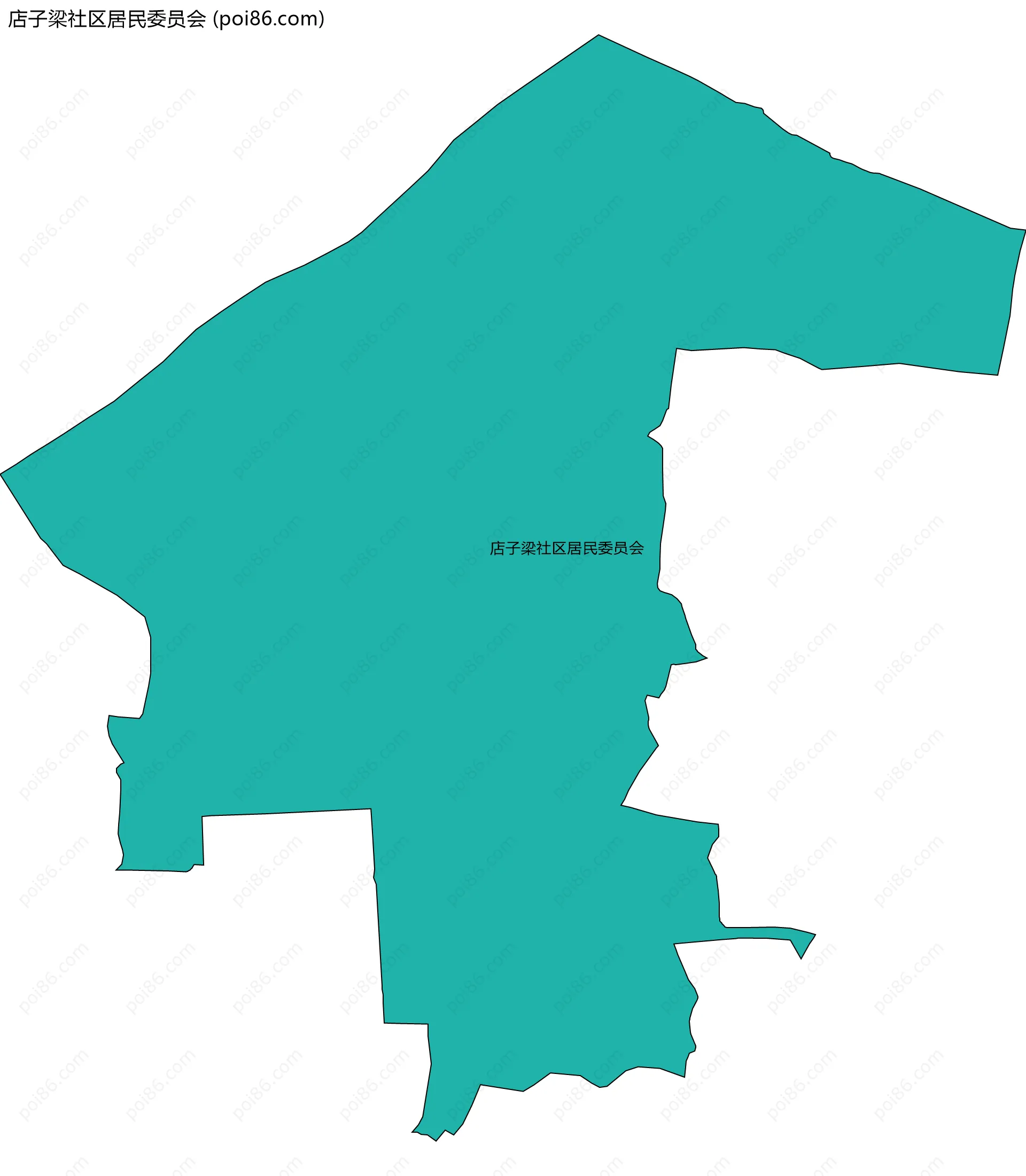 店子梁社区居民委员会边界地图