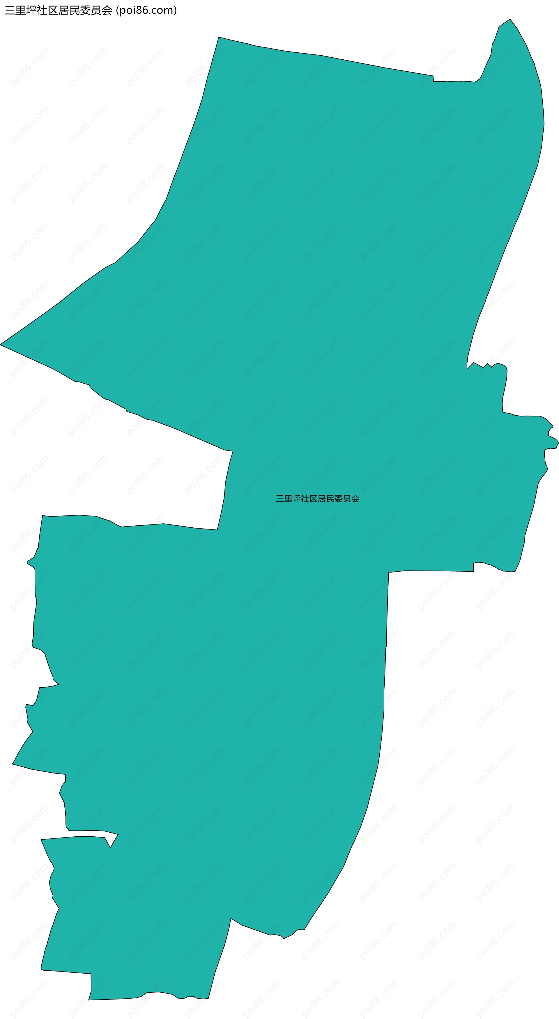 三里坪社区居民委员会边界地图