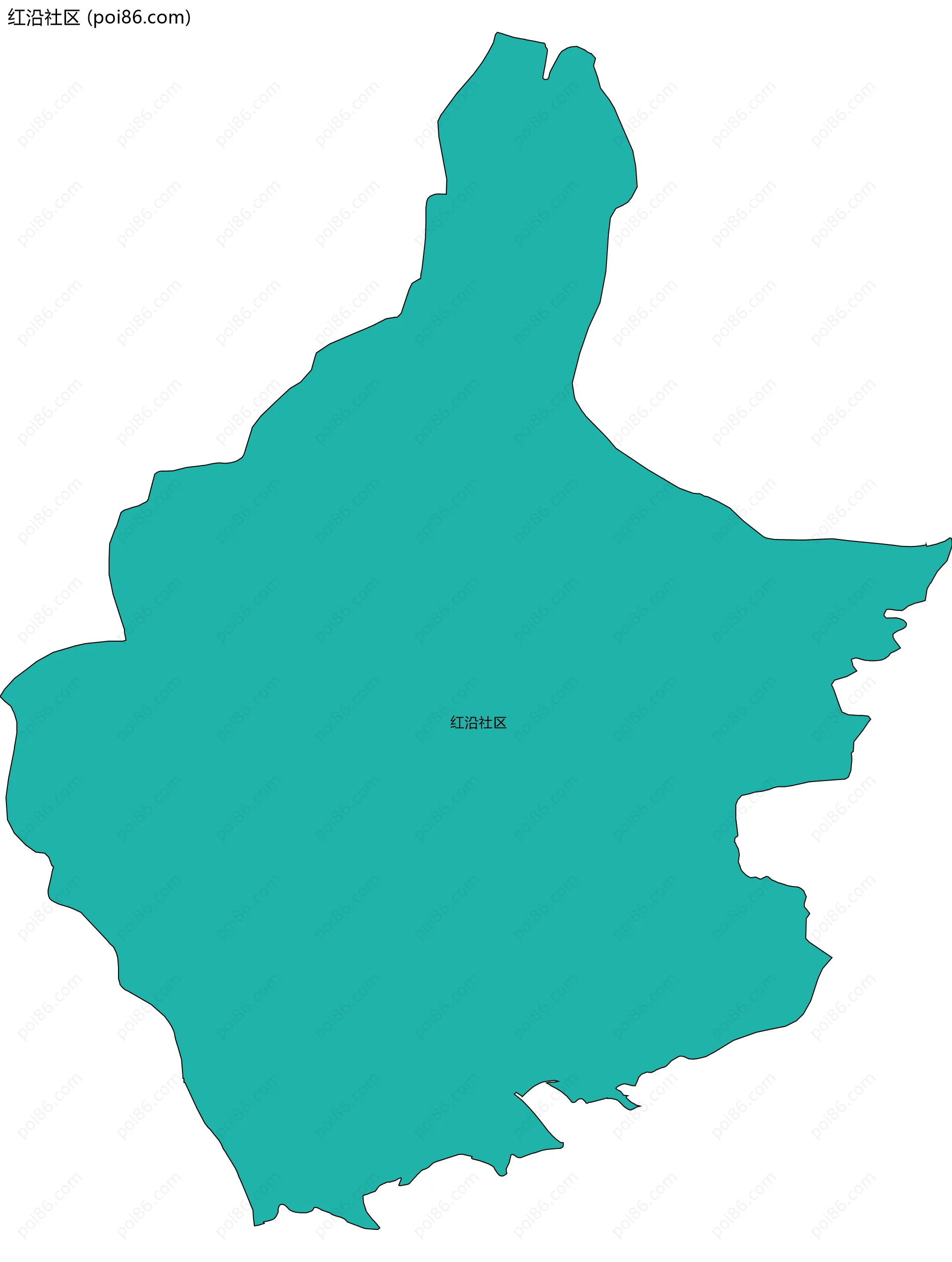 红沿社区边界地图