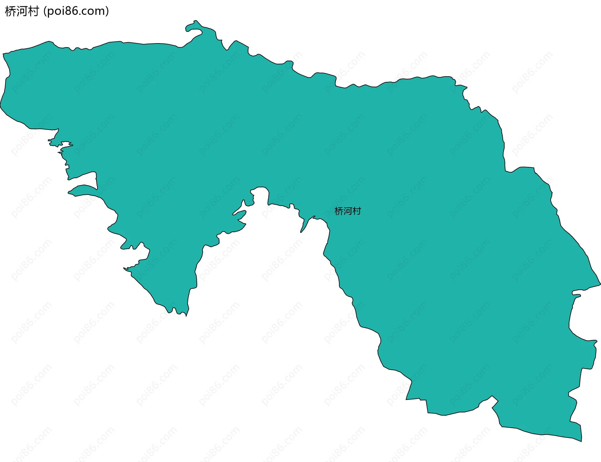 桥河村边界地图