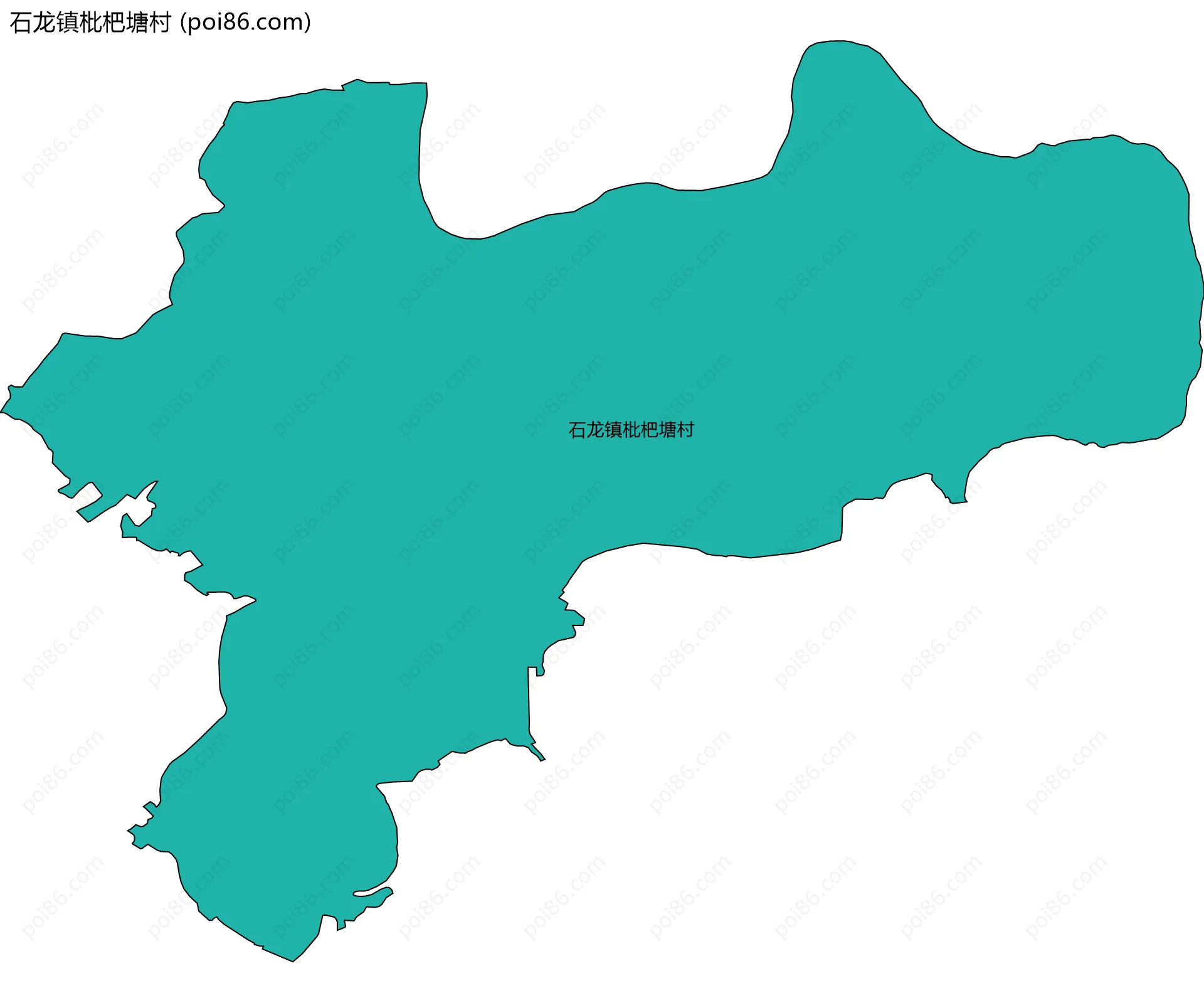 石龙镇枇杷塘村边界地图