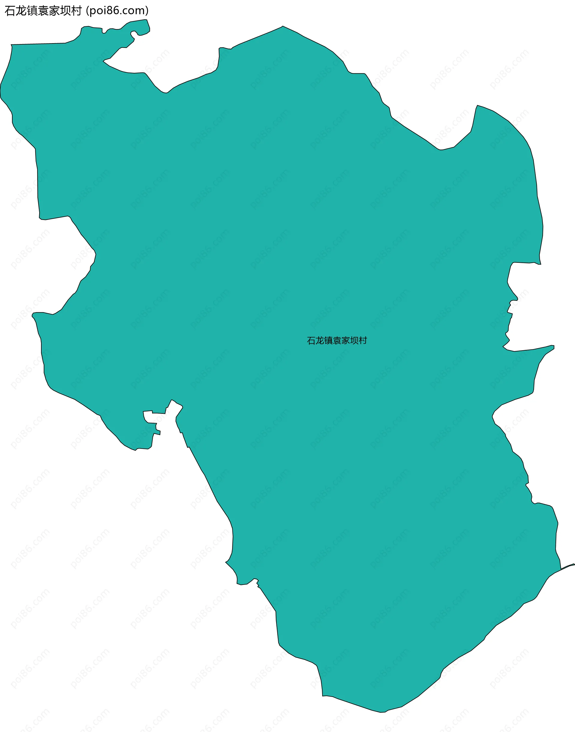石龙镇袁家坝村边界地图