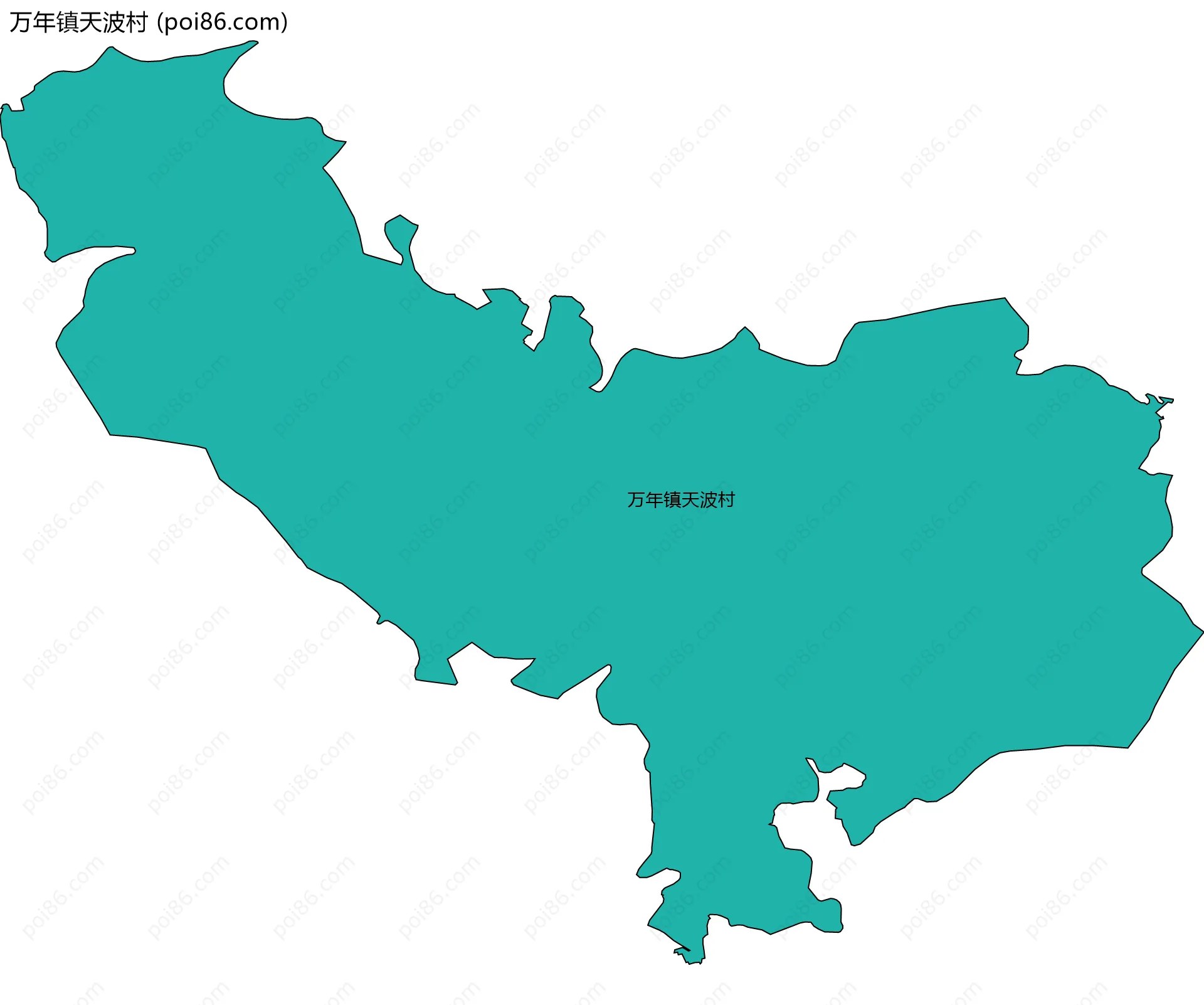 万年镇天波村边界地图