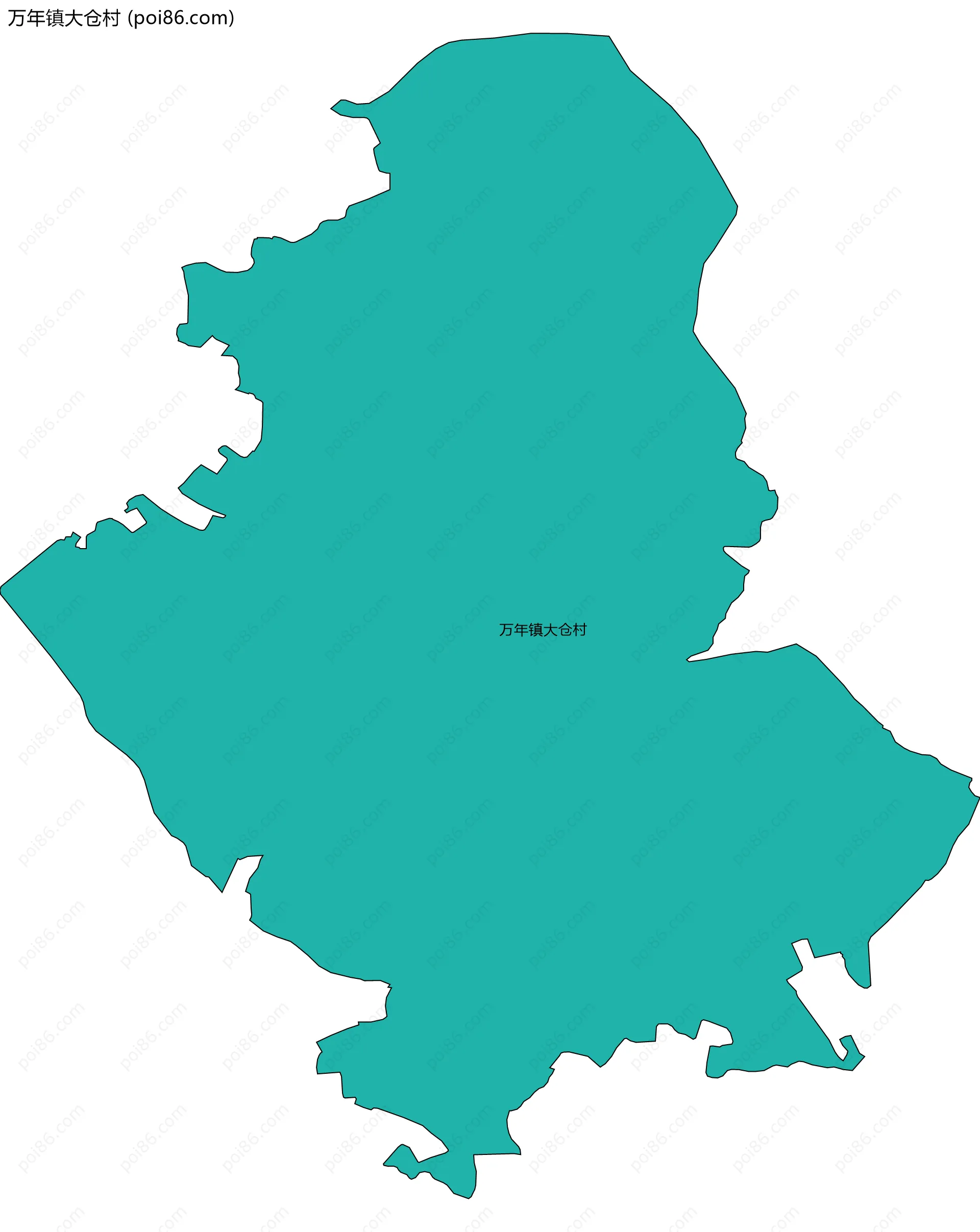 万年镇大仓村边界地图