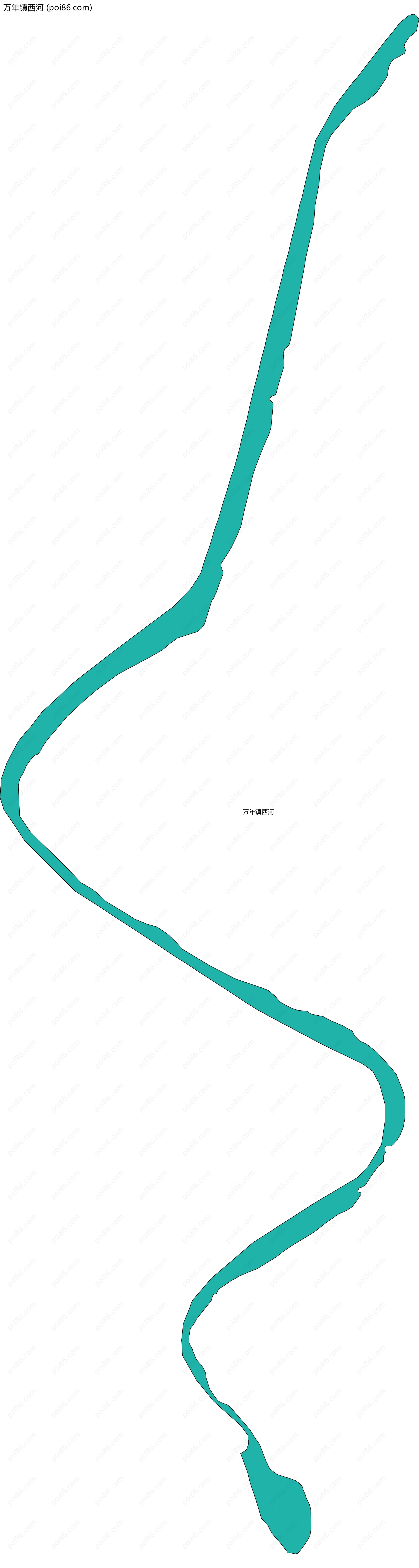 万年镇西河边界地图