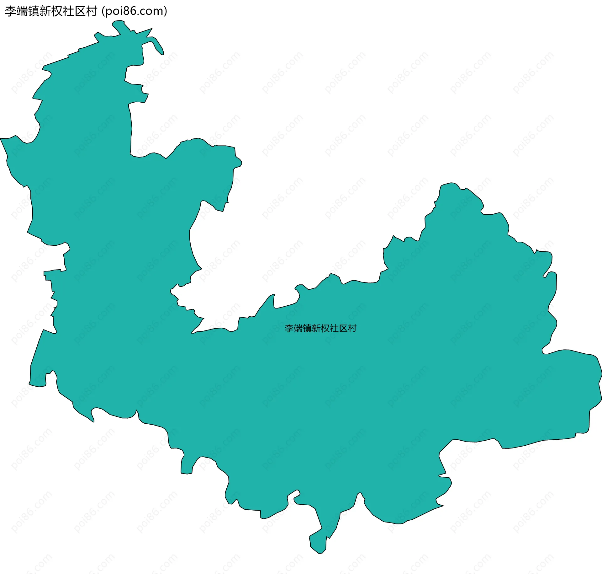 李端镇新权社区村边界地图