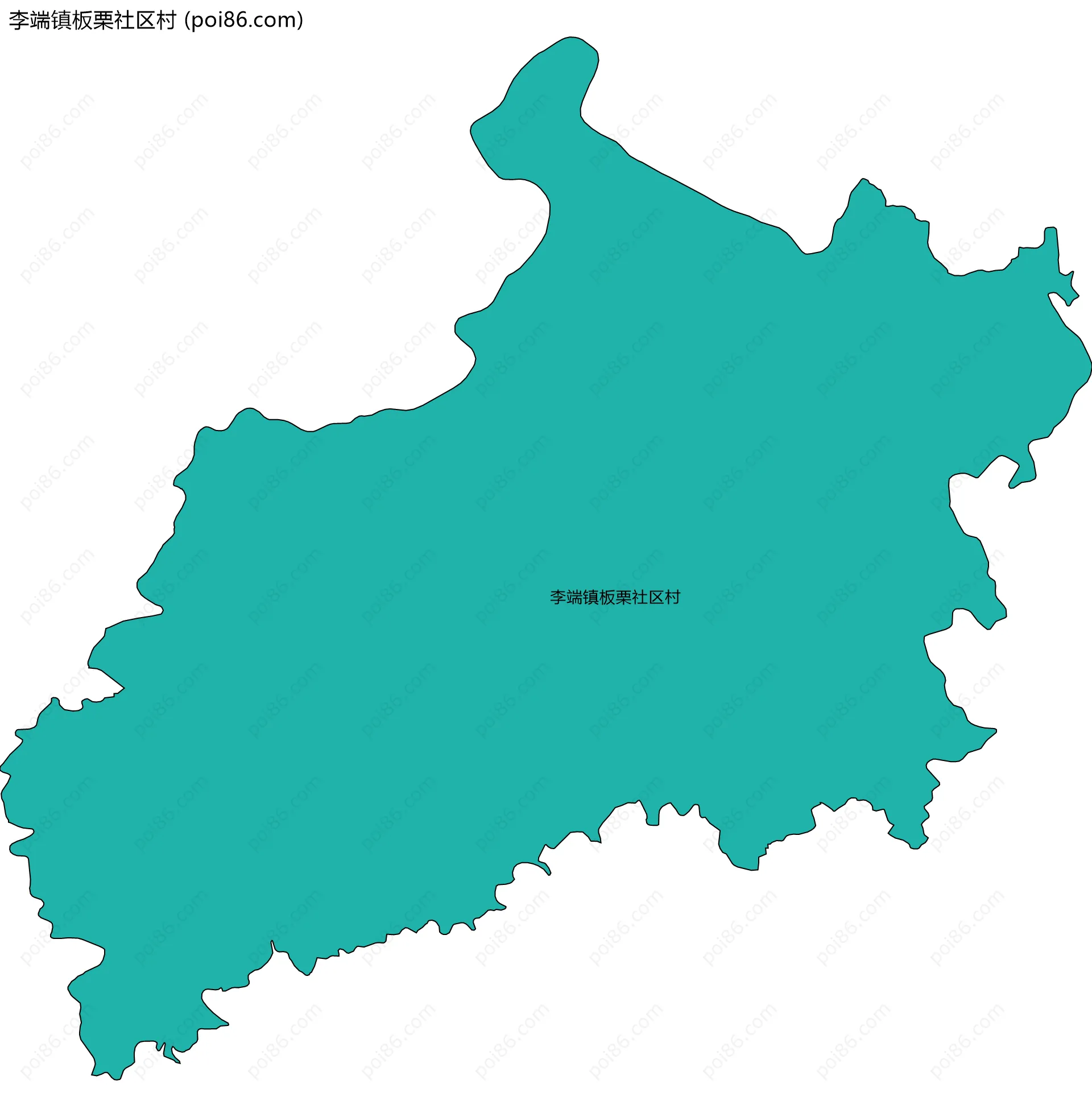 李端镇板栗社区村边界地图