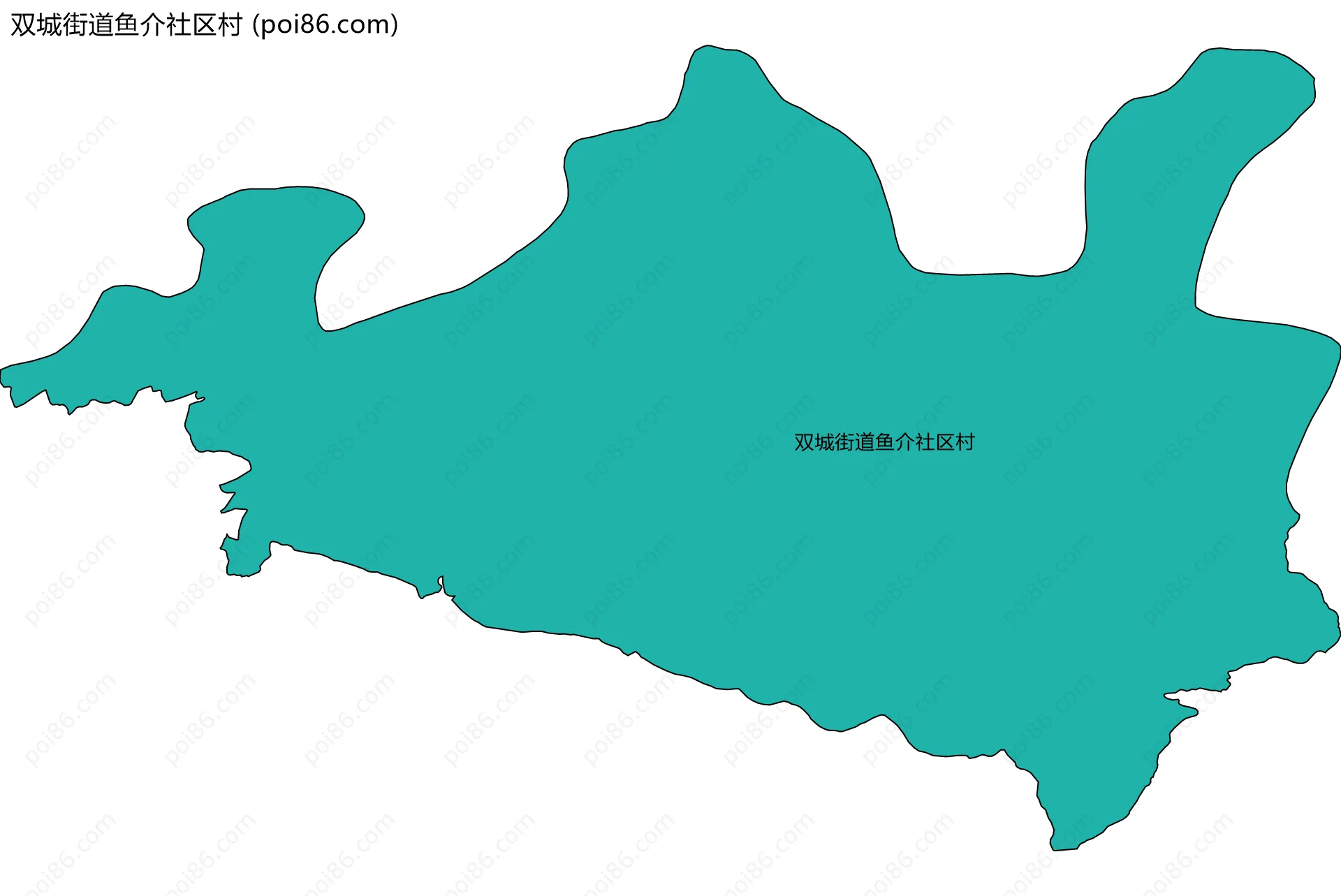 双城街道鱼介社区村边界地图