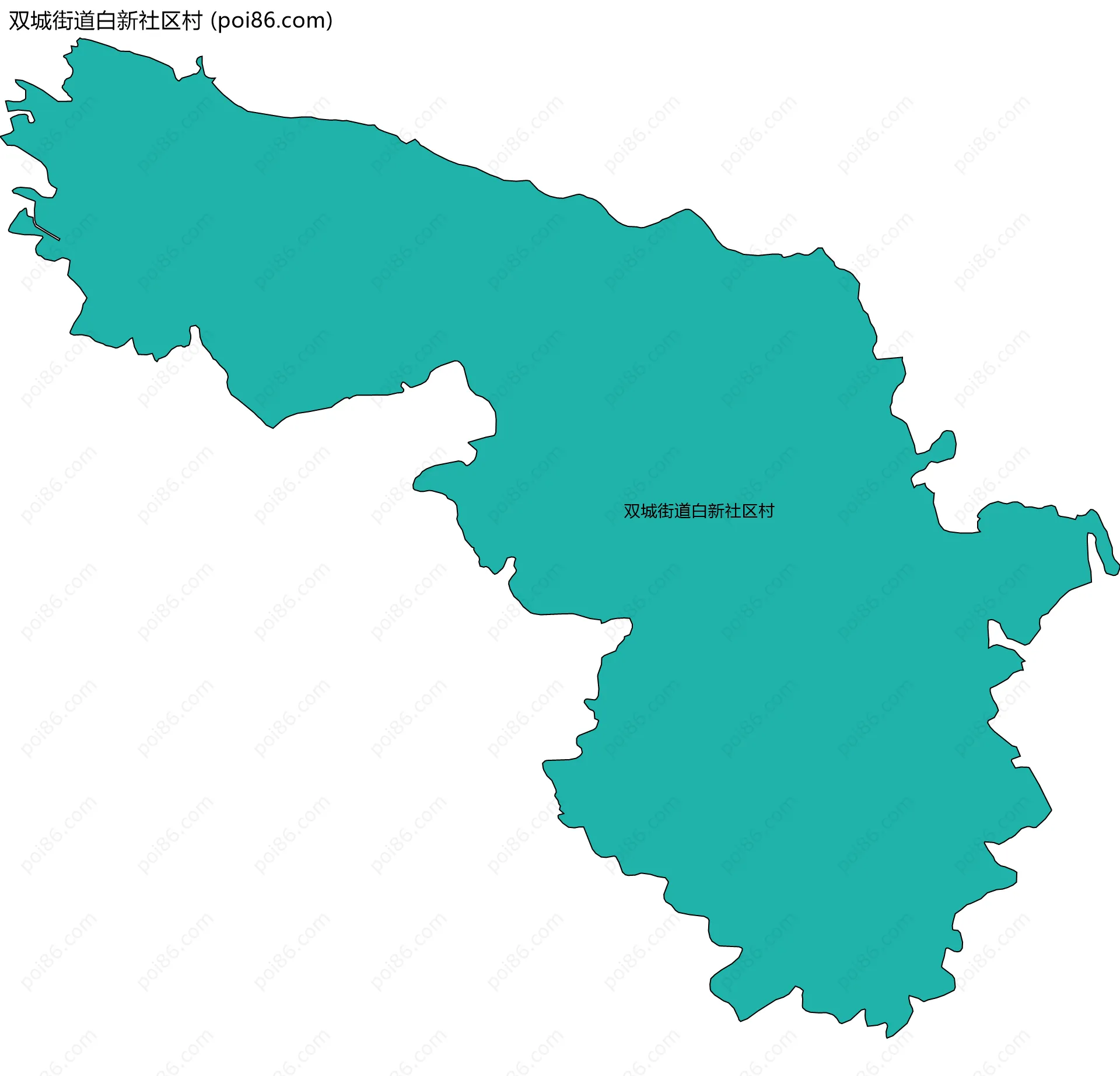 双城街道白新社区村边界地图