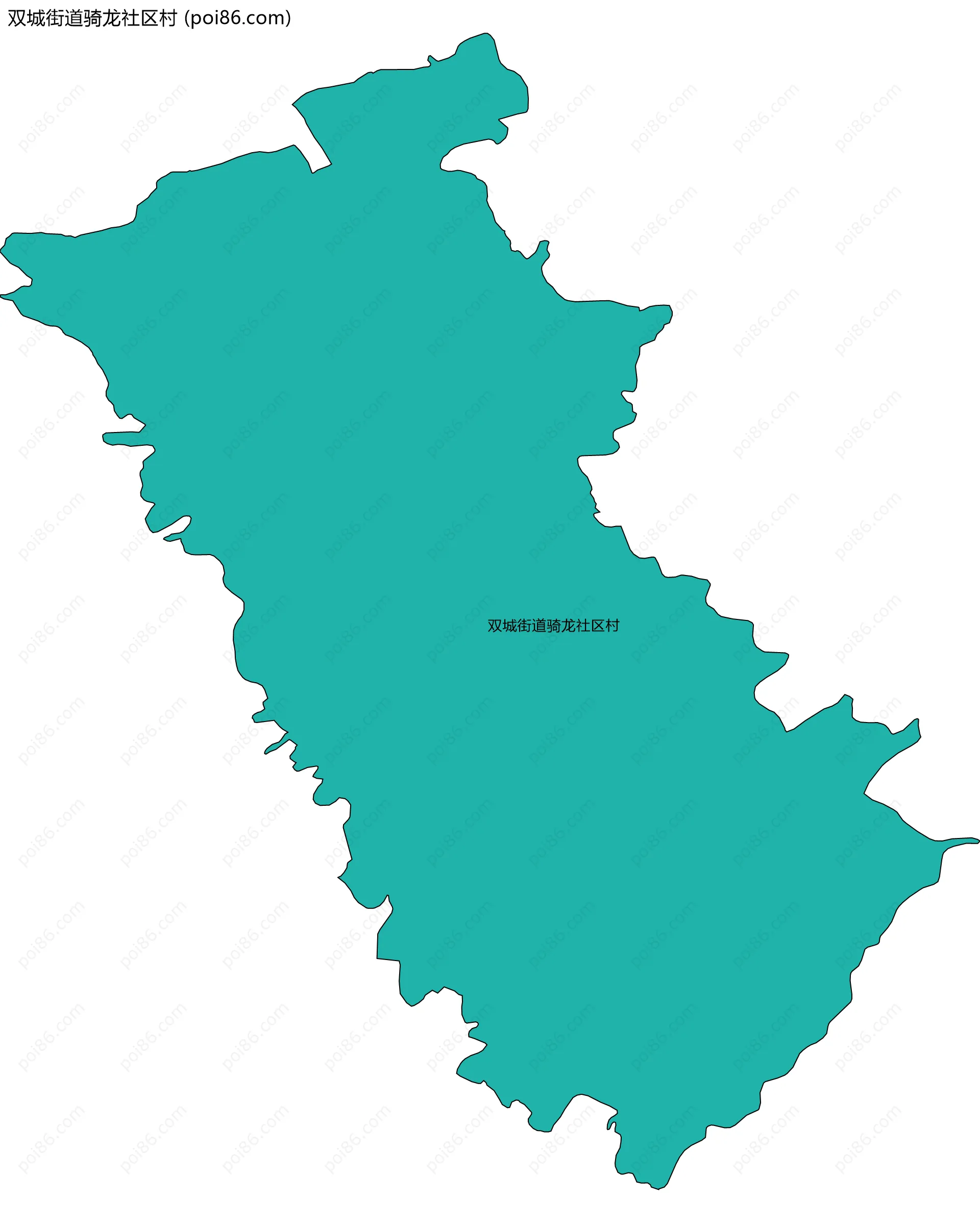 双城街道骑龙社区村边界地图