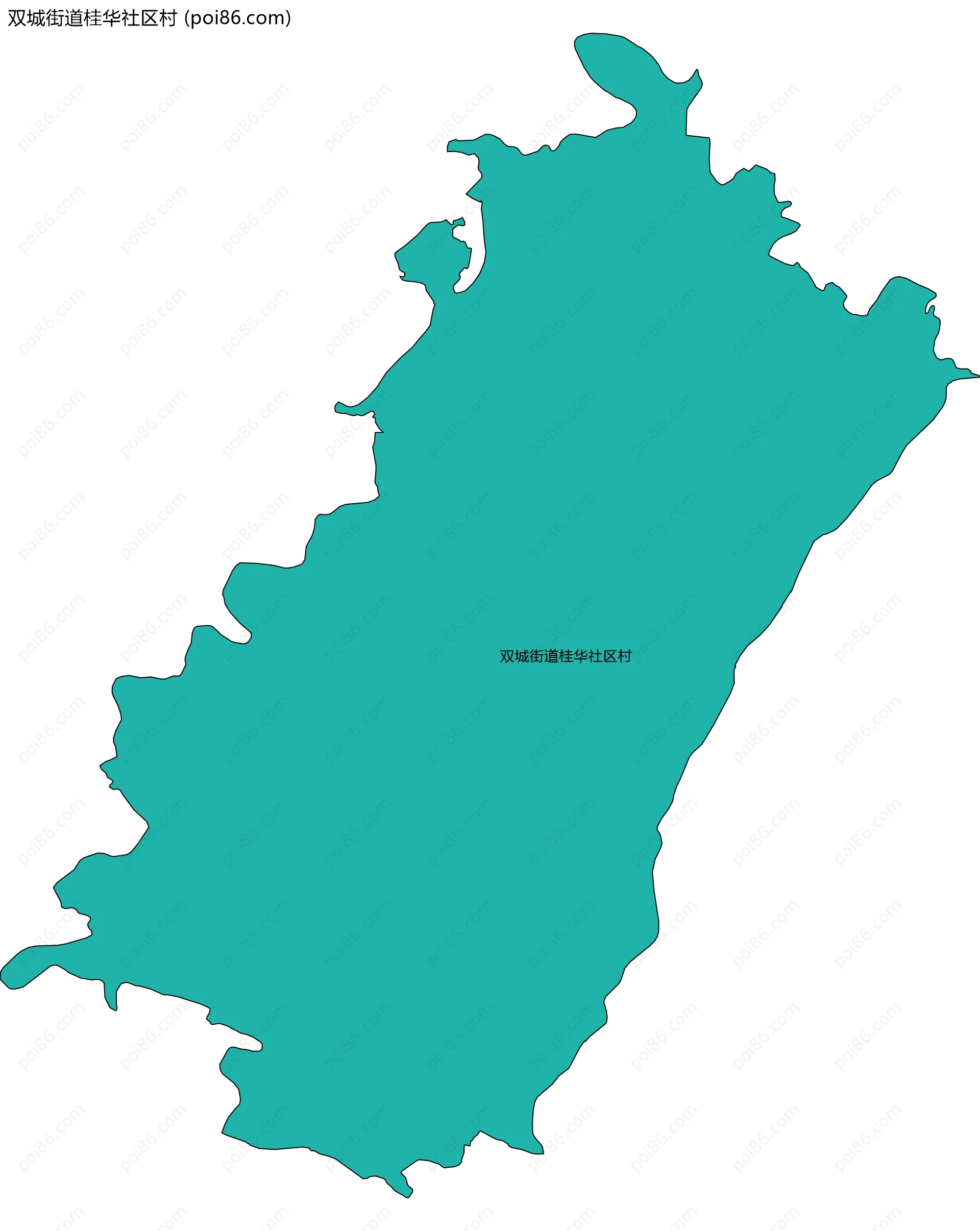 双城街道桂华社区村边界地图