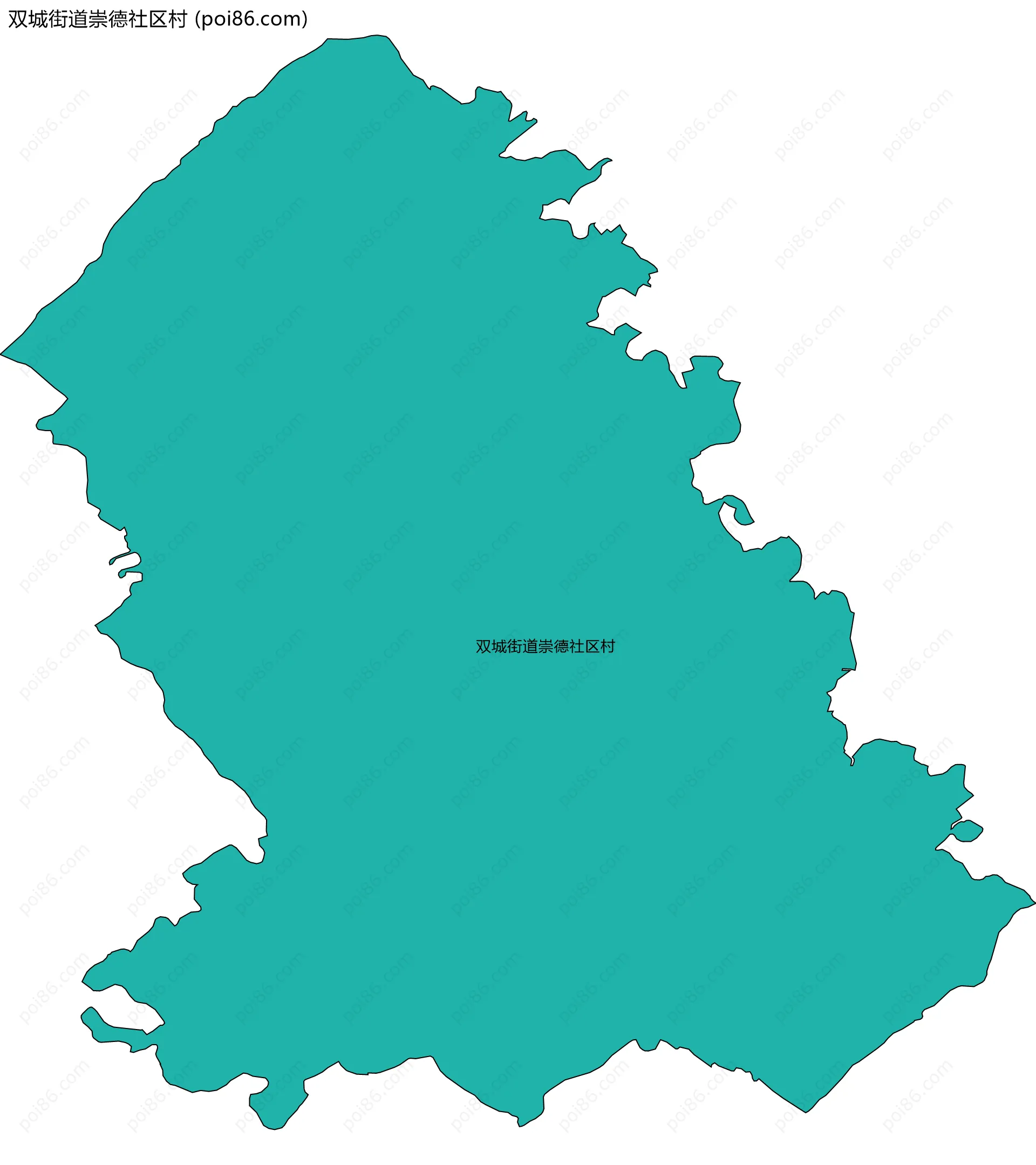 双城街道崇德社区村边界地图