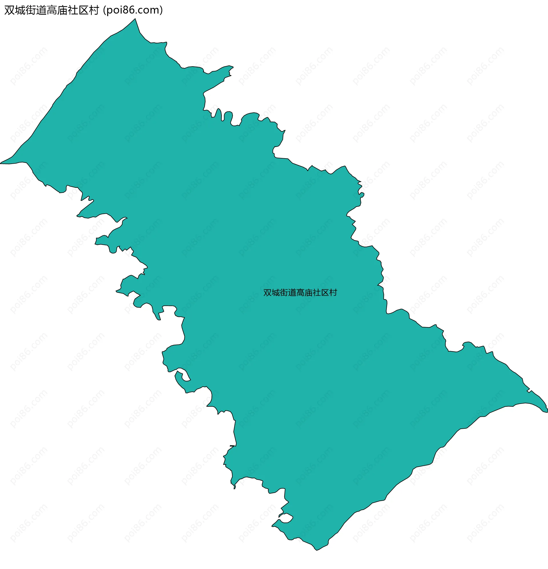 双城街道高庙社区村边界地图