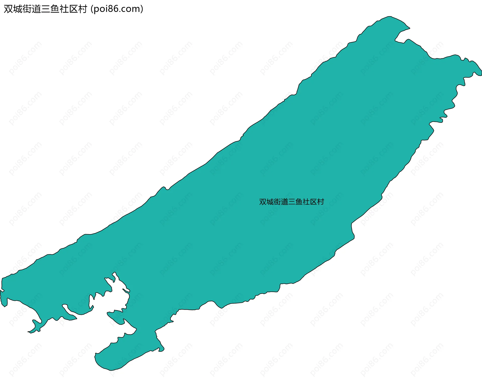 双城街道三鱼社区村边界地图