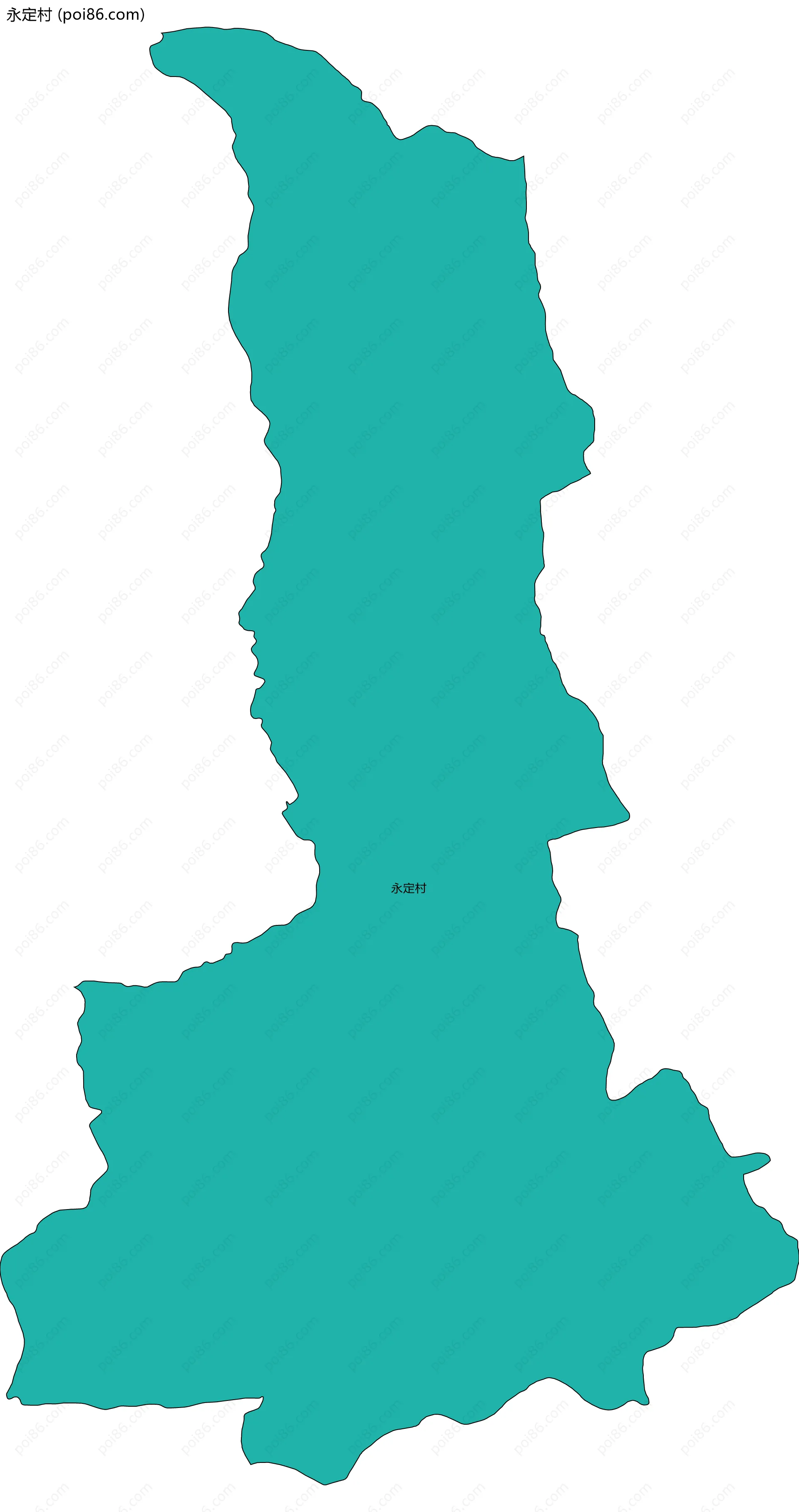 永定村边界地图