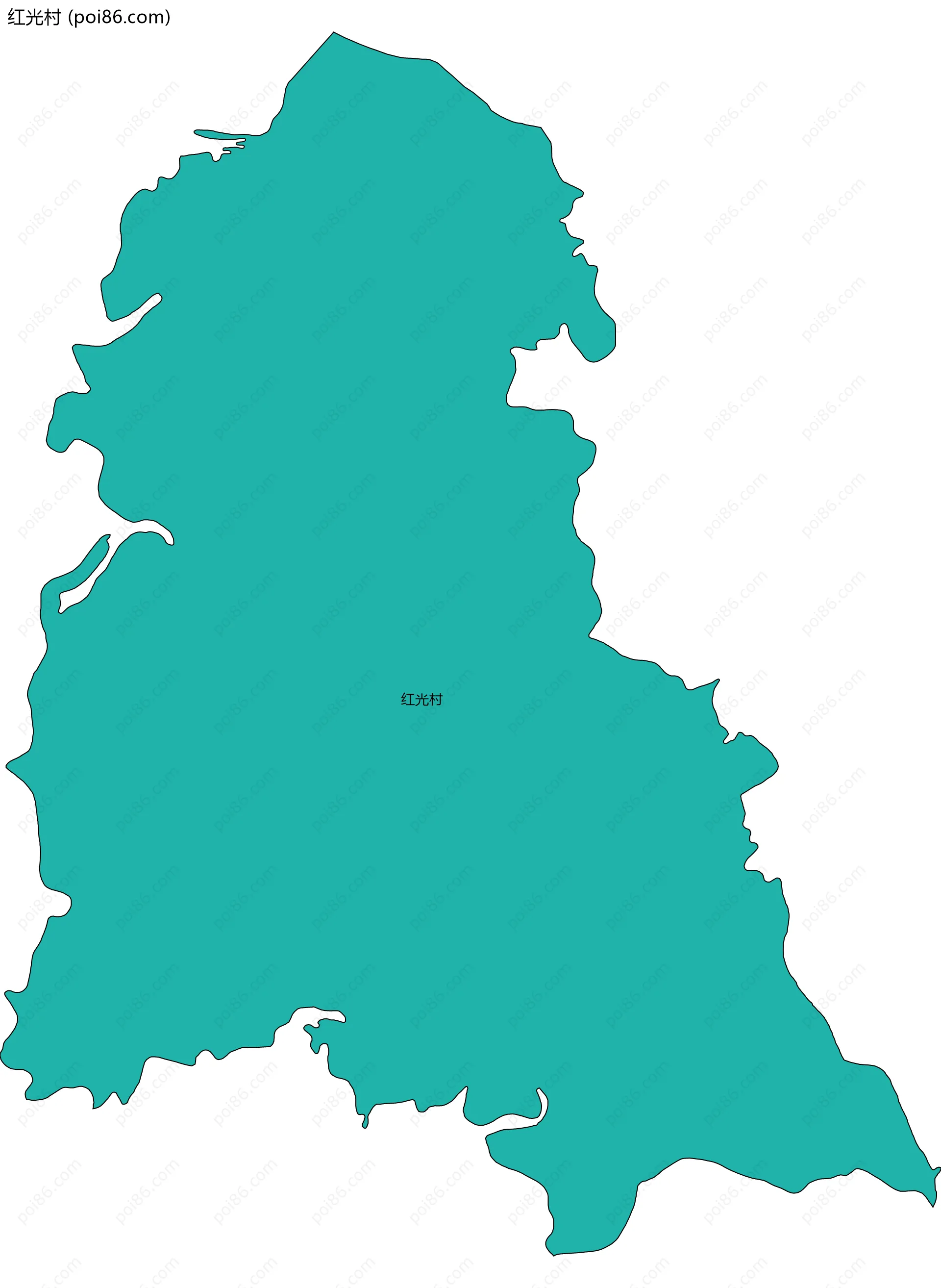 红光村边界地图