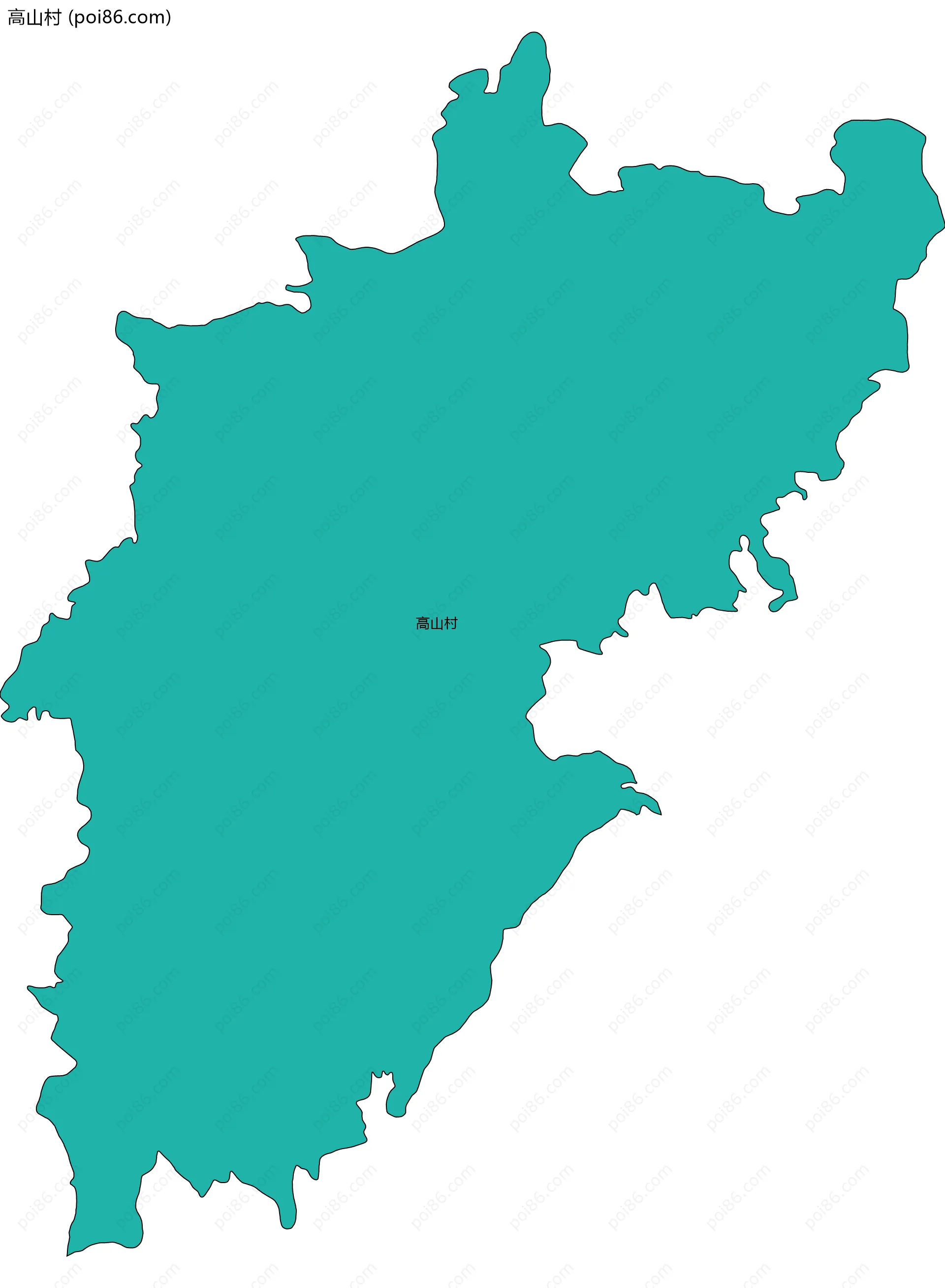 高山村边界地图