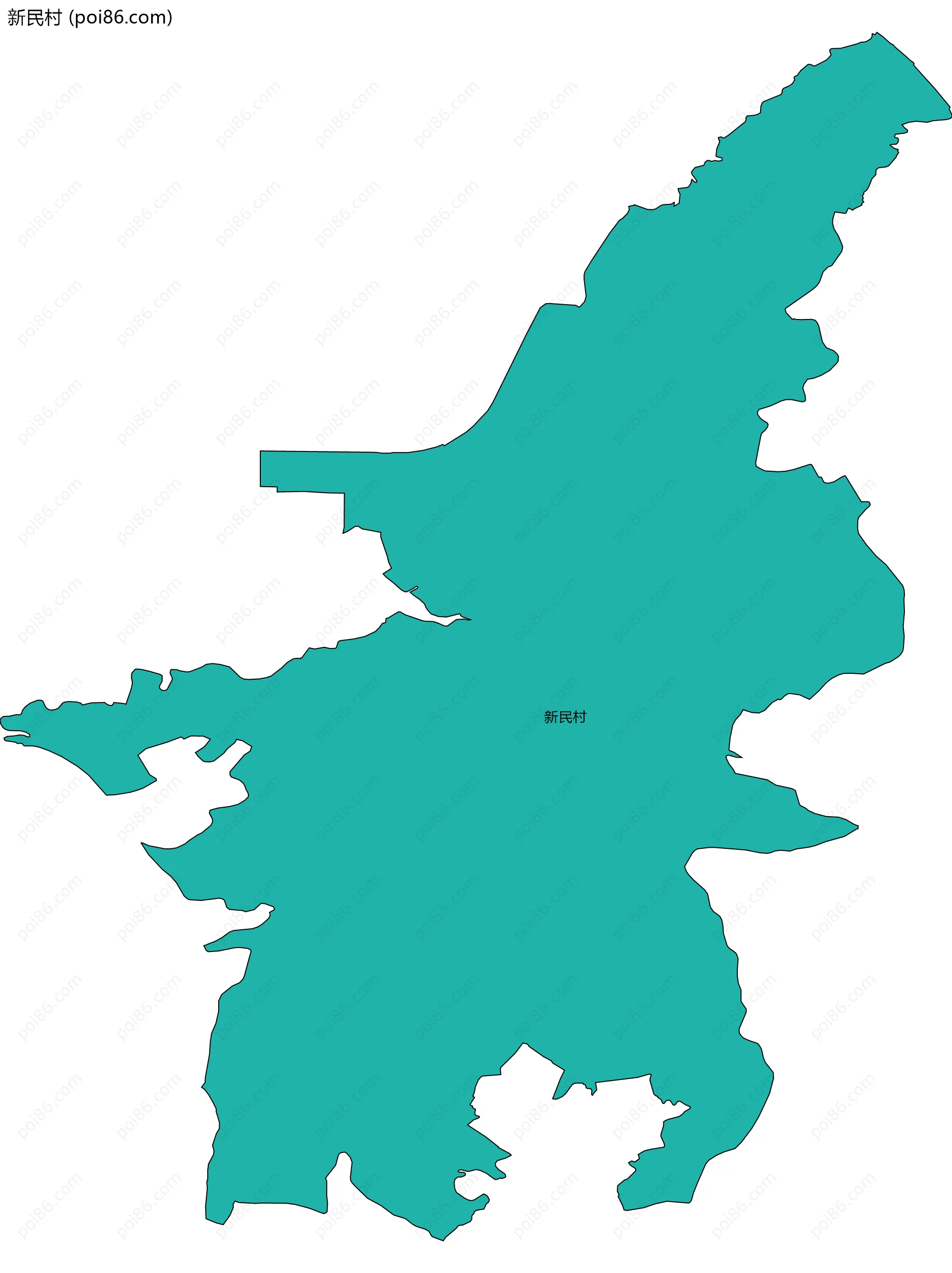 新民村边界地图
