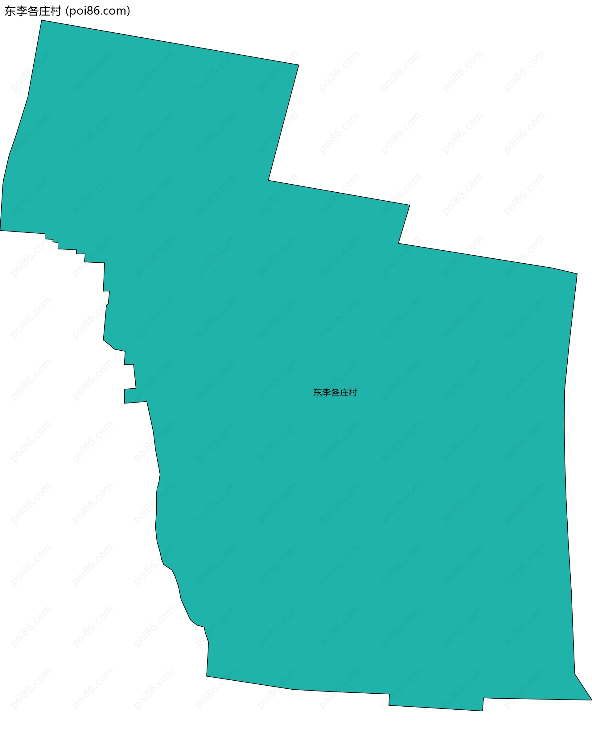 东李各庄村边界地图