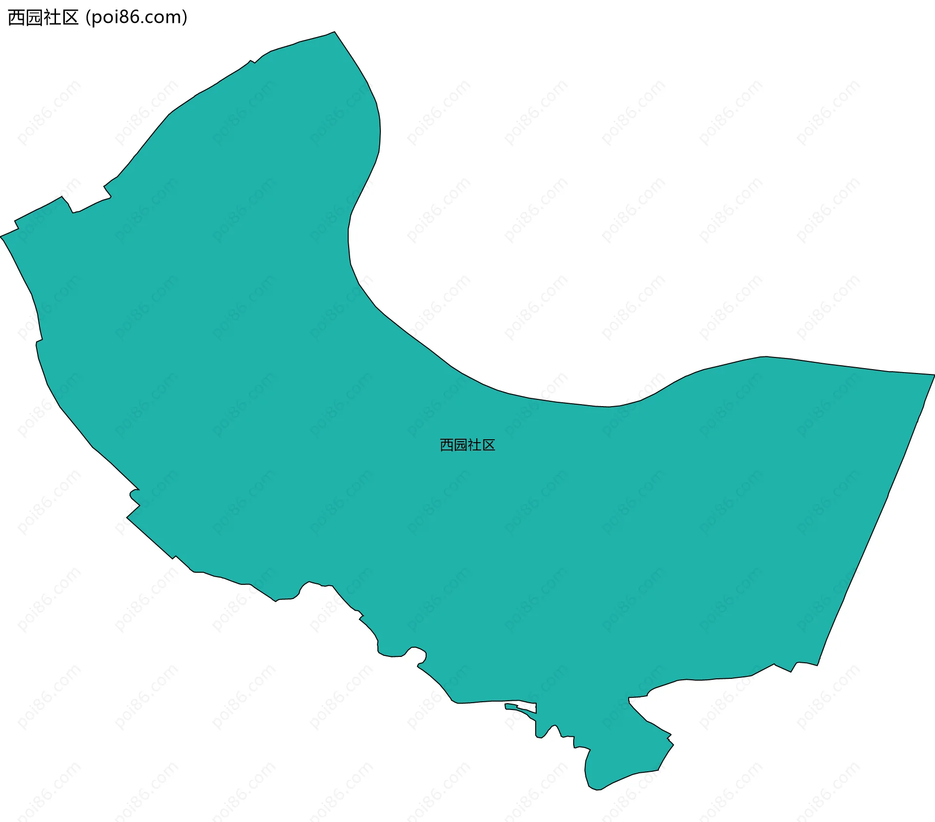 西园社区边界地图