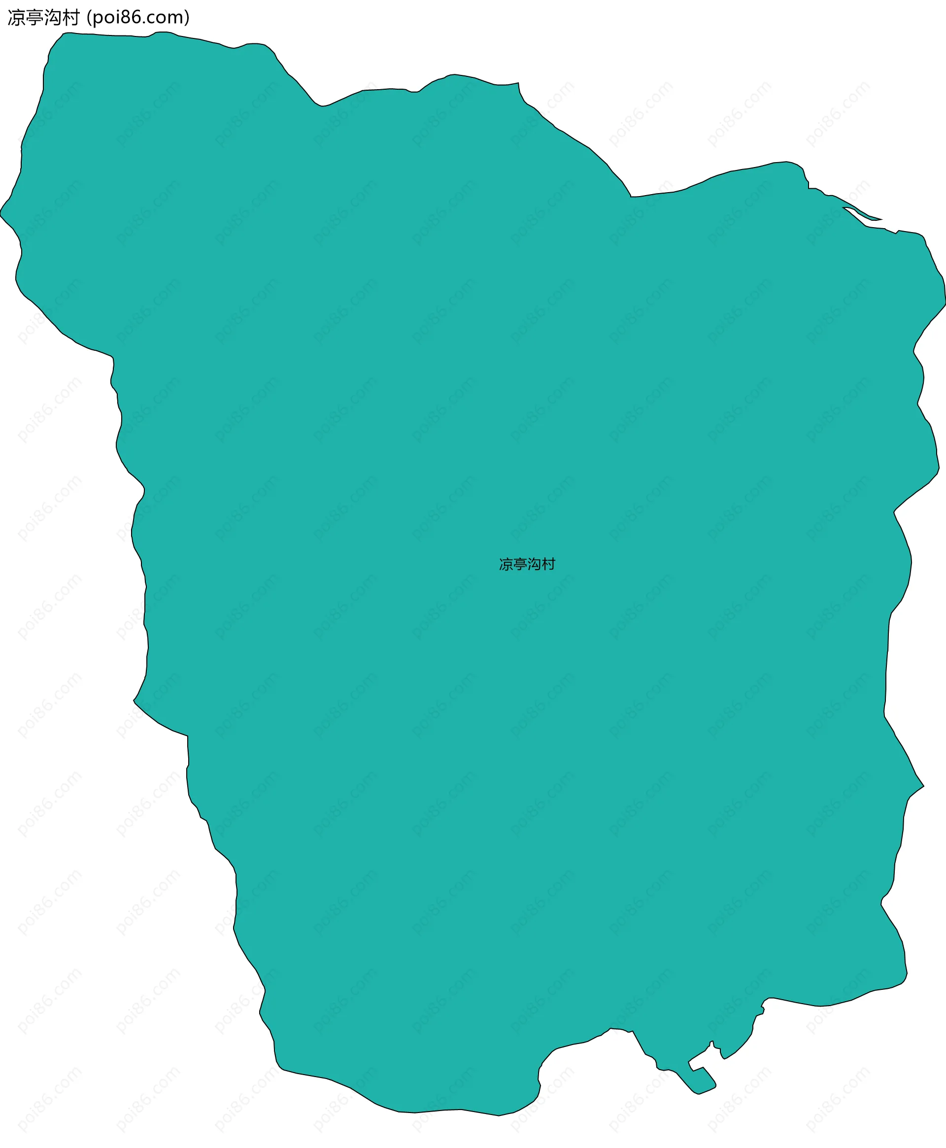 凉亭沟村边界地图