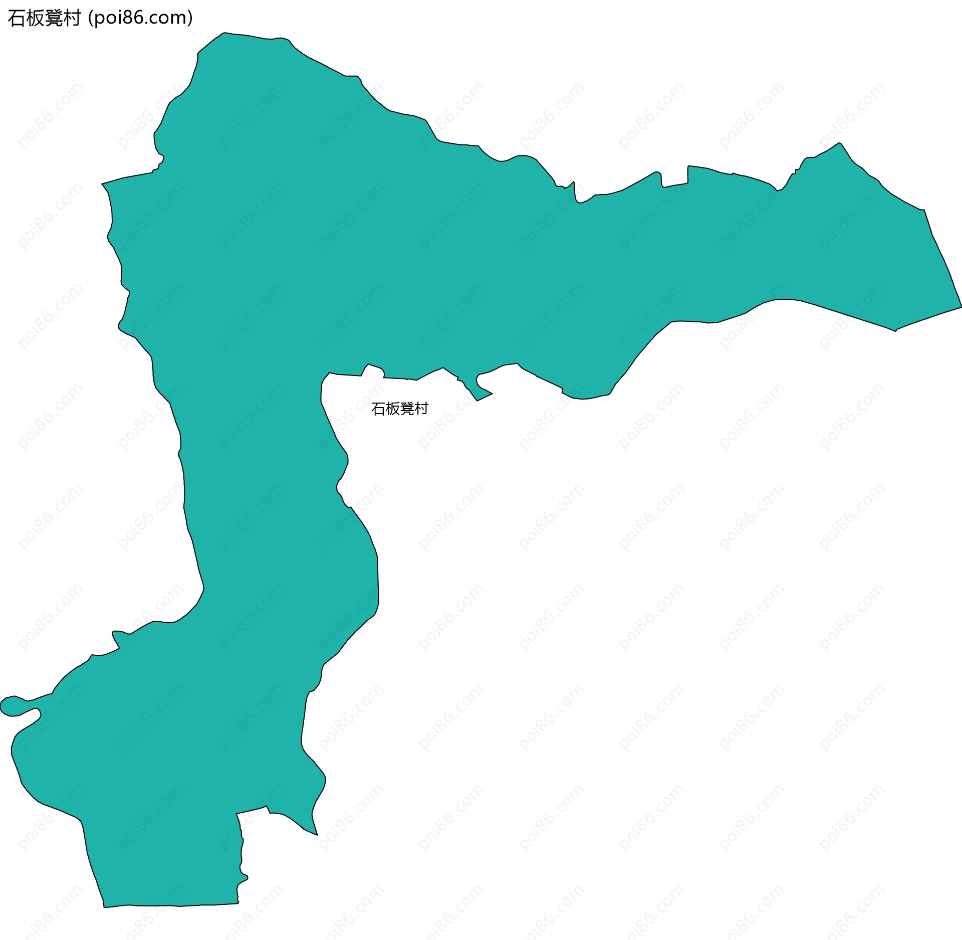 石板凳村边界地图