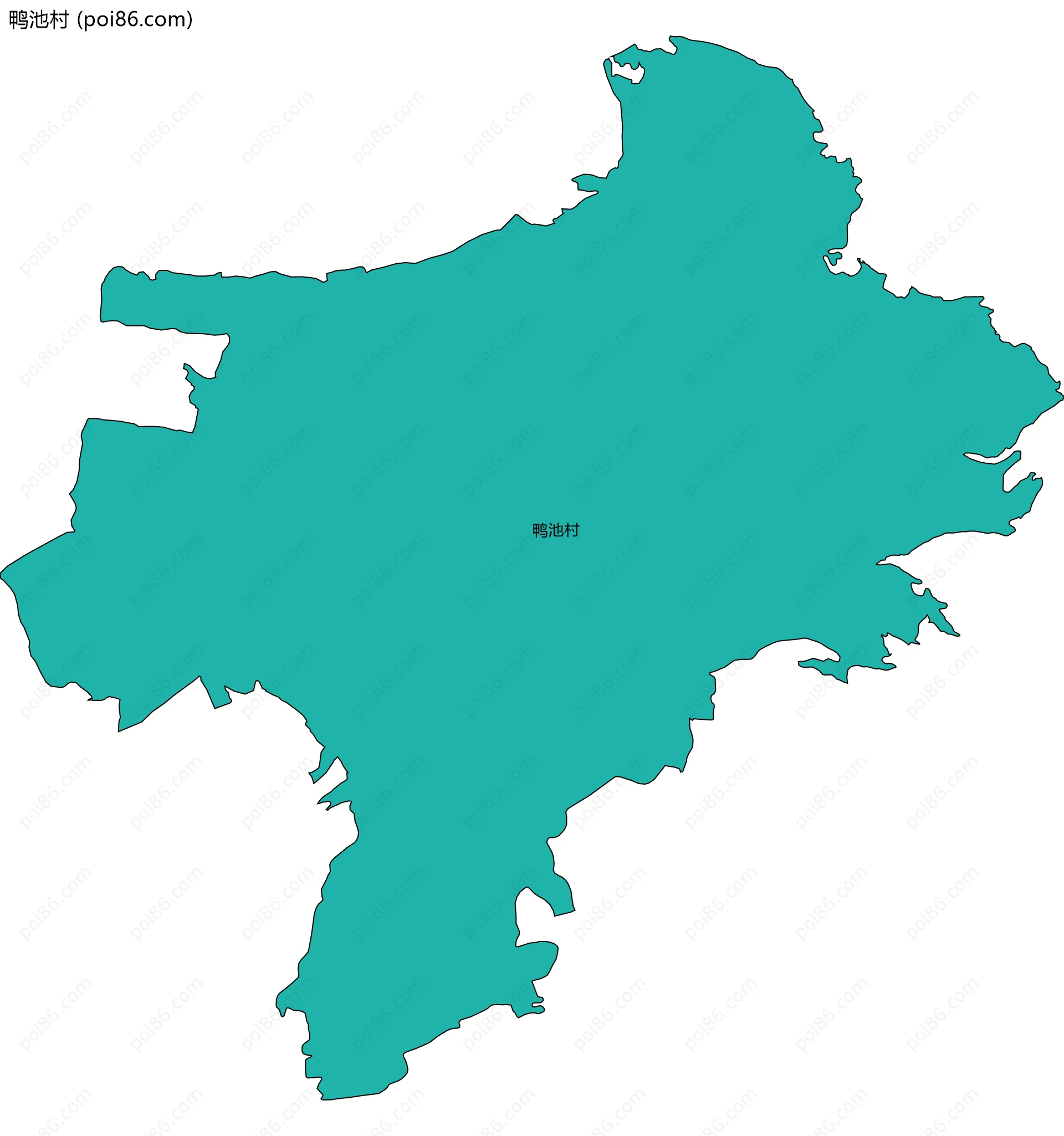 鸭池村边界地图