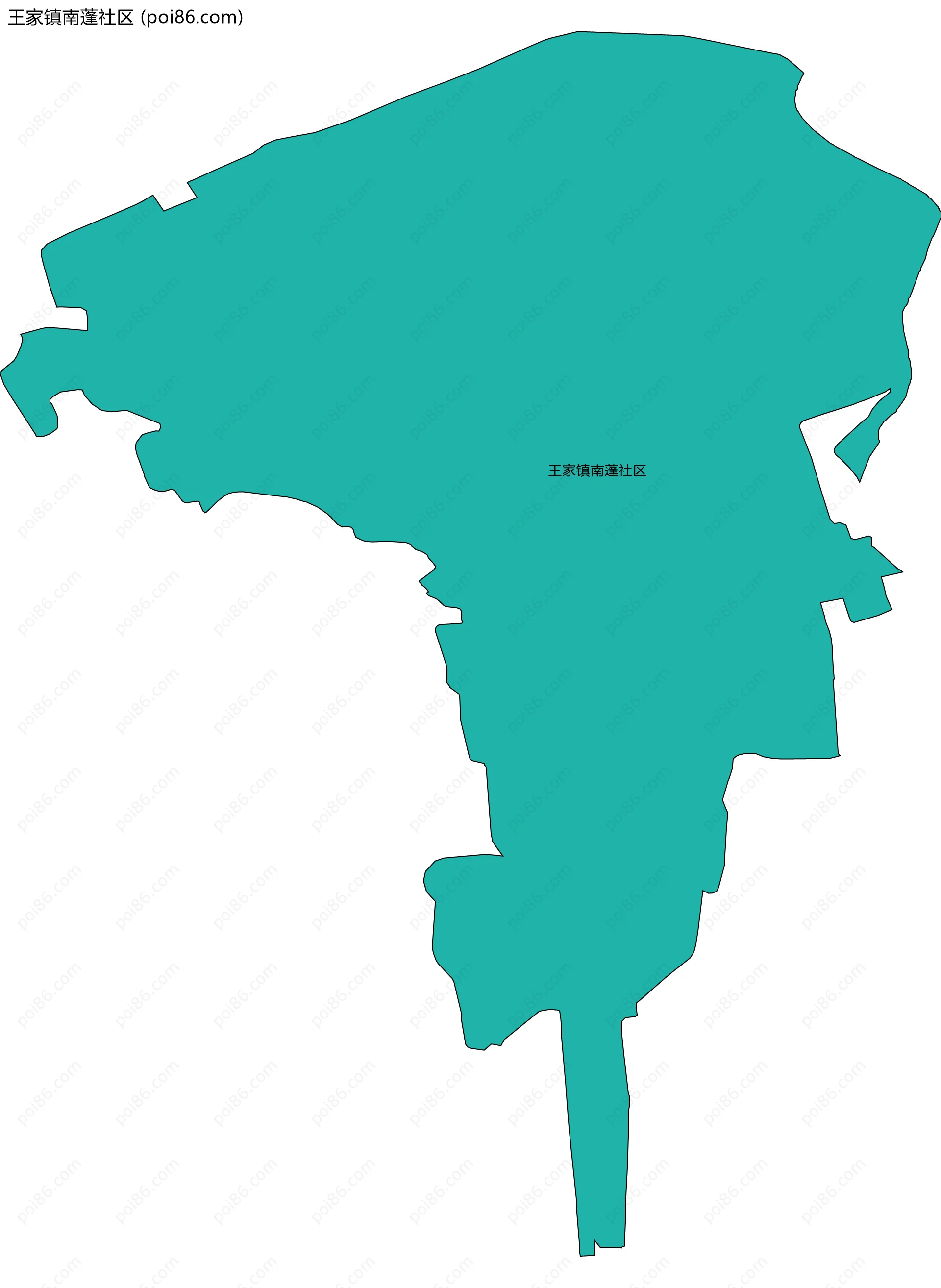 王家镇南蓬社区边界地图