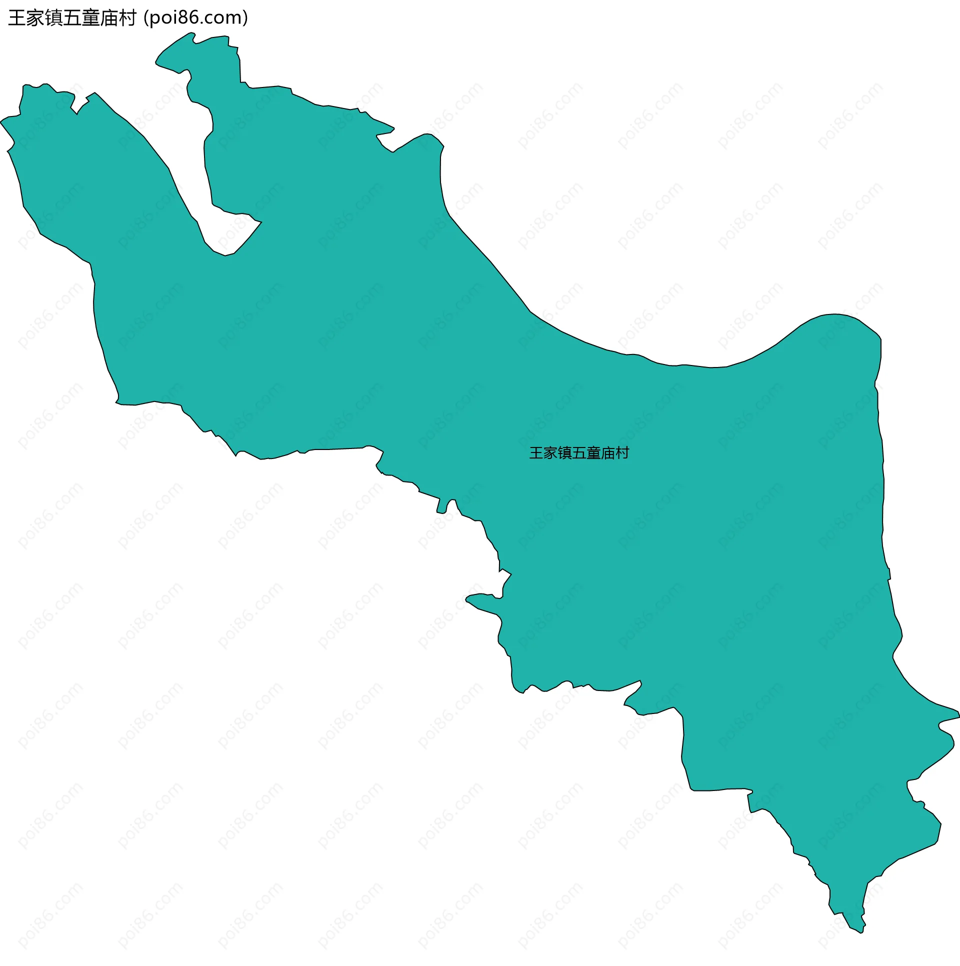 王家镇五童庙村边界地图