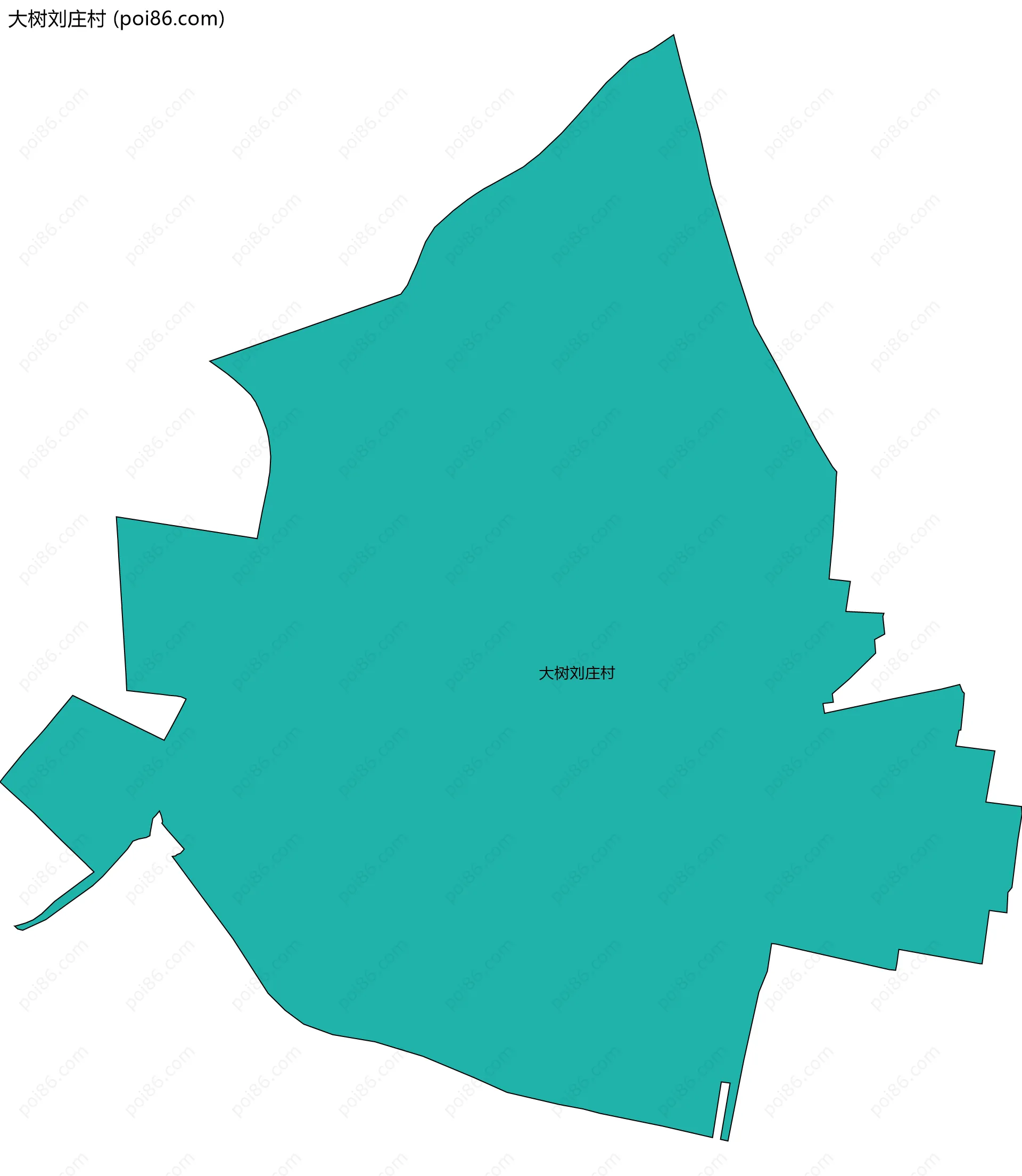 大树刘庄村边界地图