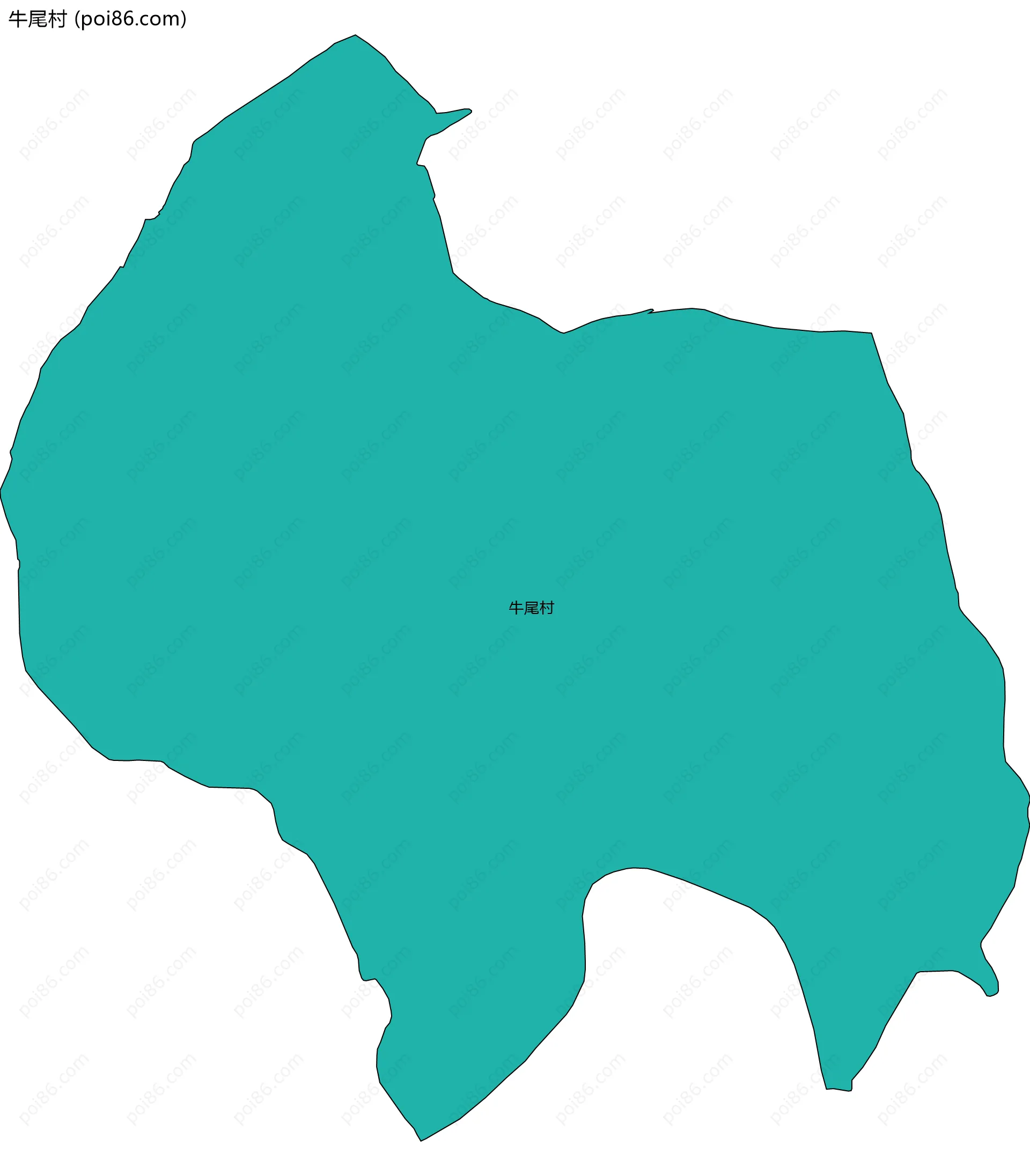 牛尾村边界地图