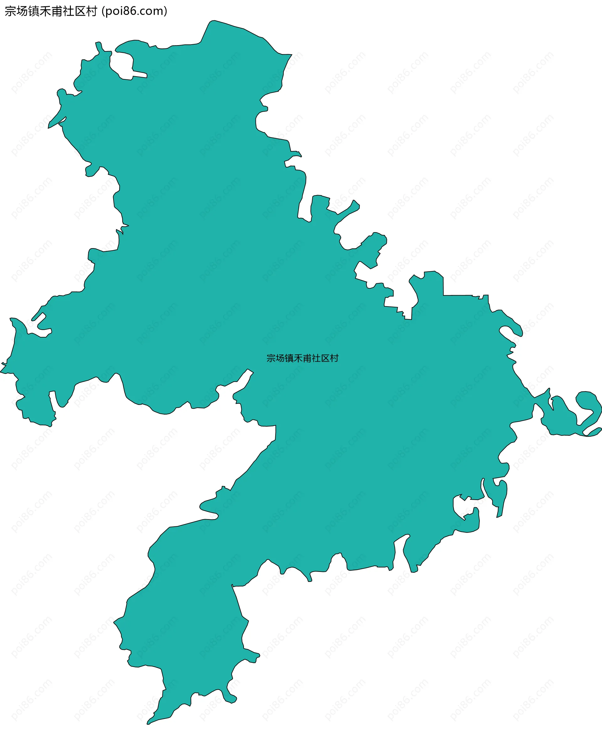 宗场镇禾甫社区村边界地图