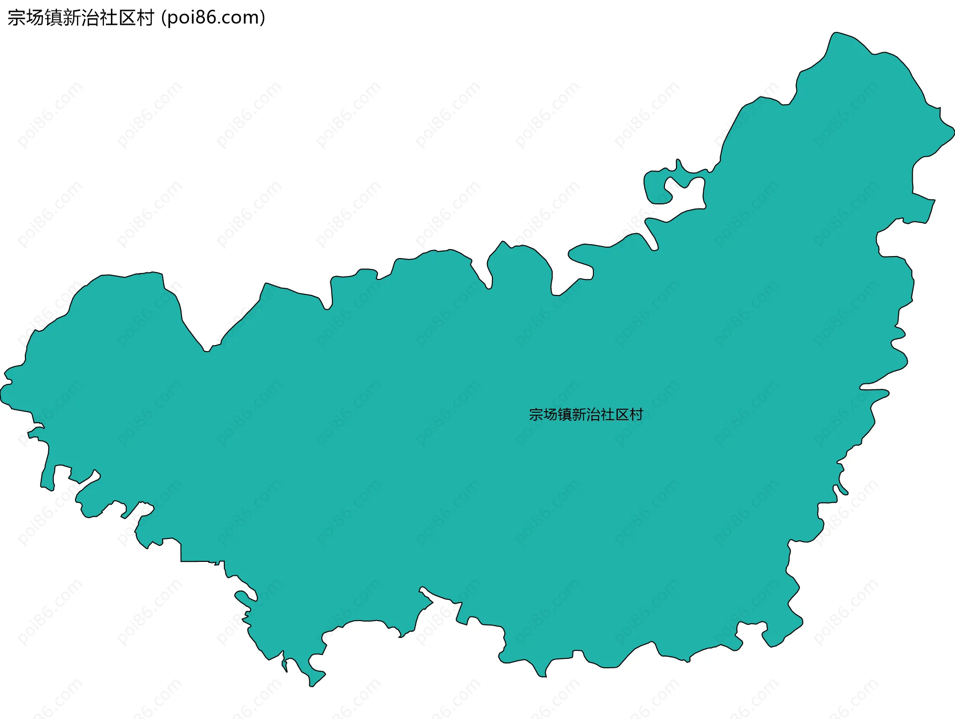 宗场镇新治社区村边界地图