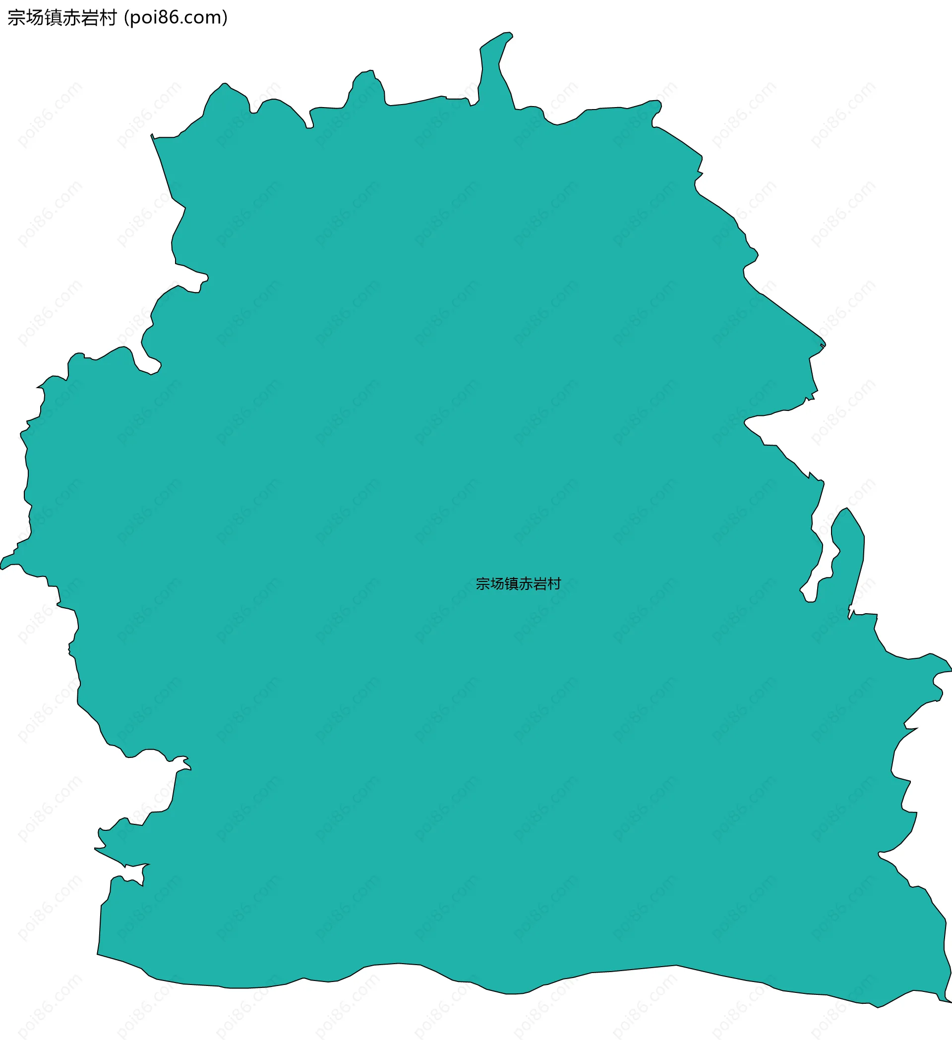 宗场镇赤岩村边界地图