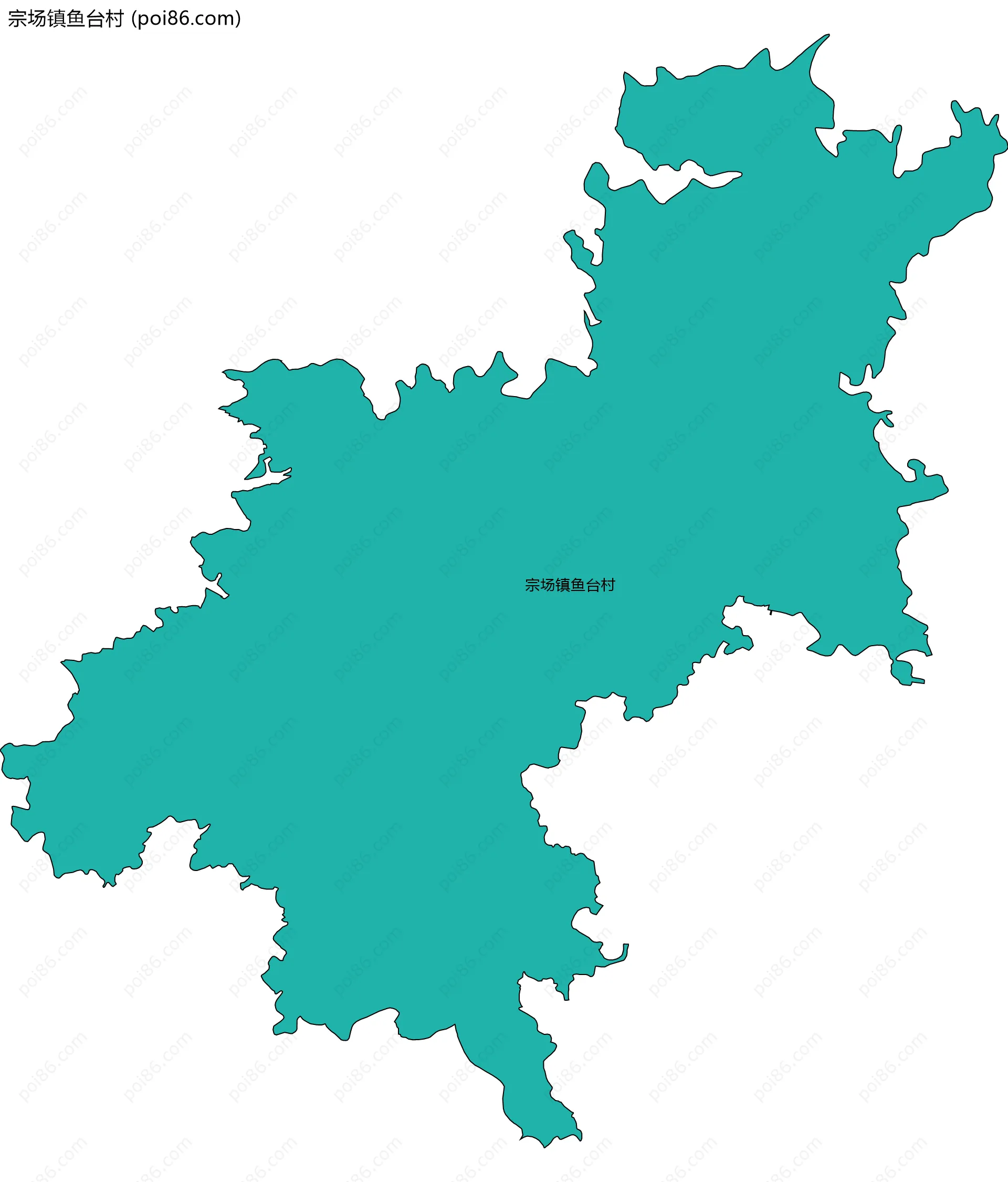 宗场镇鱼台村边界地图