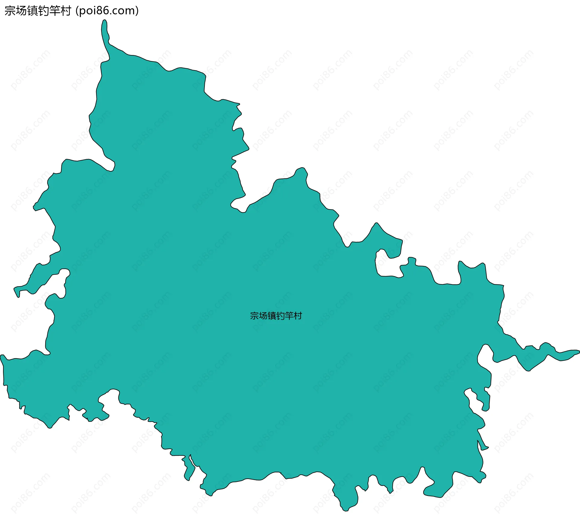 宗场镇钓竿村边界地图