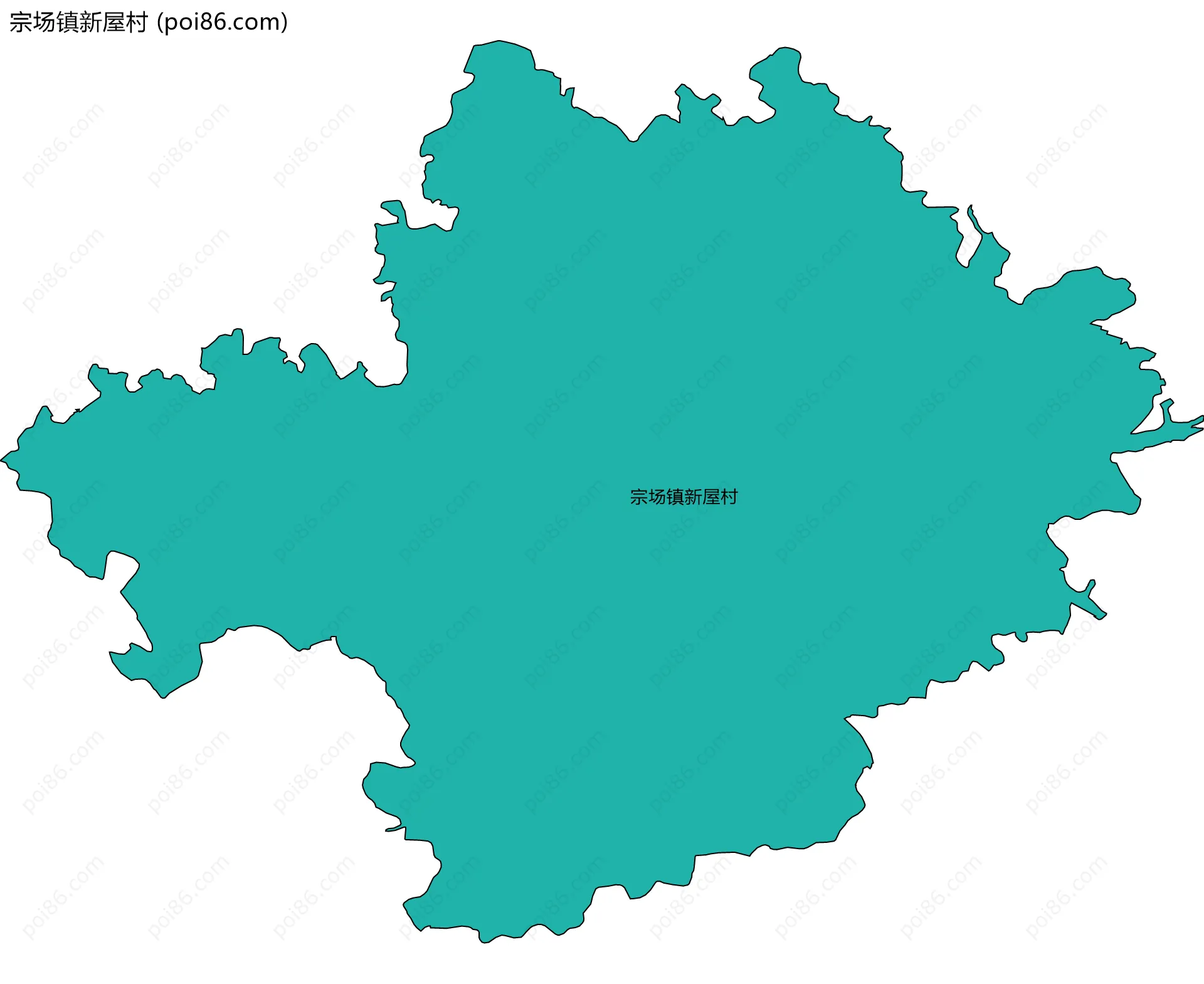 宗场镇新屋村边界地图