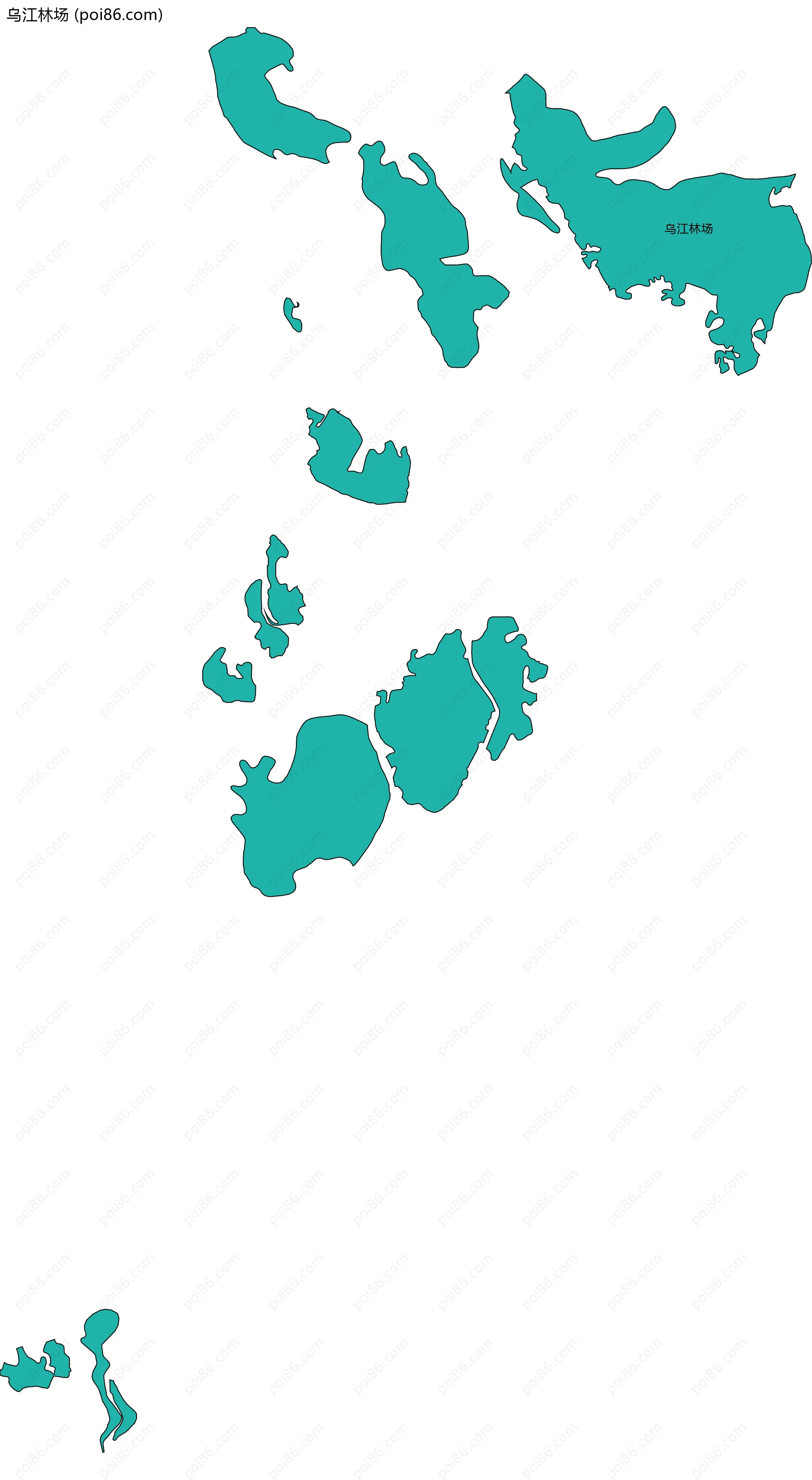 乌江林场边界地图(五级行政区划)