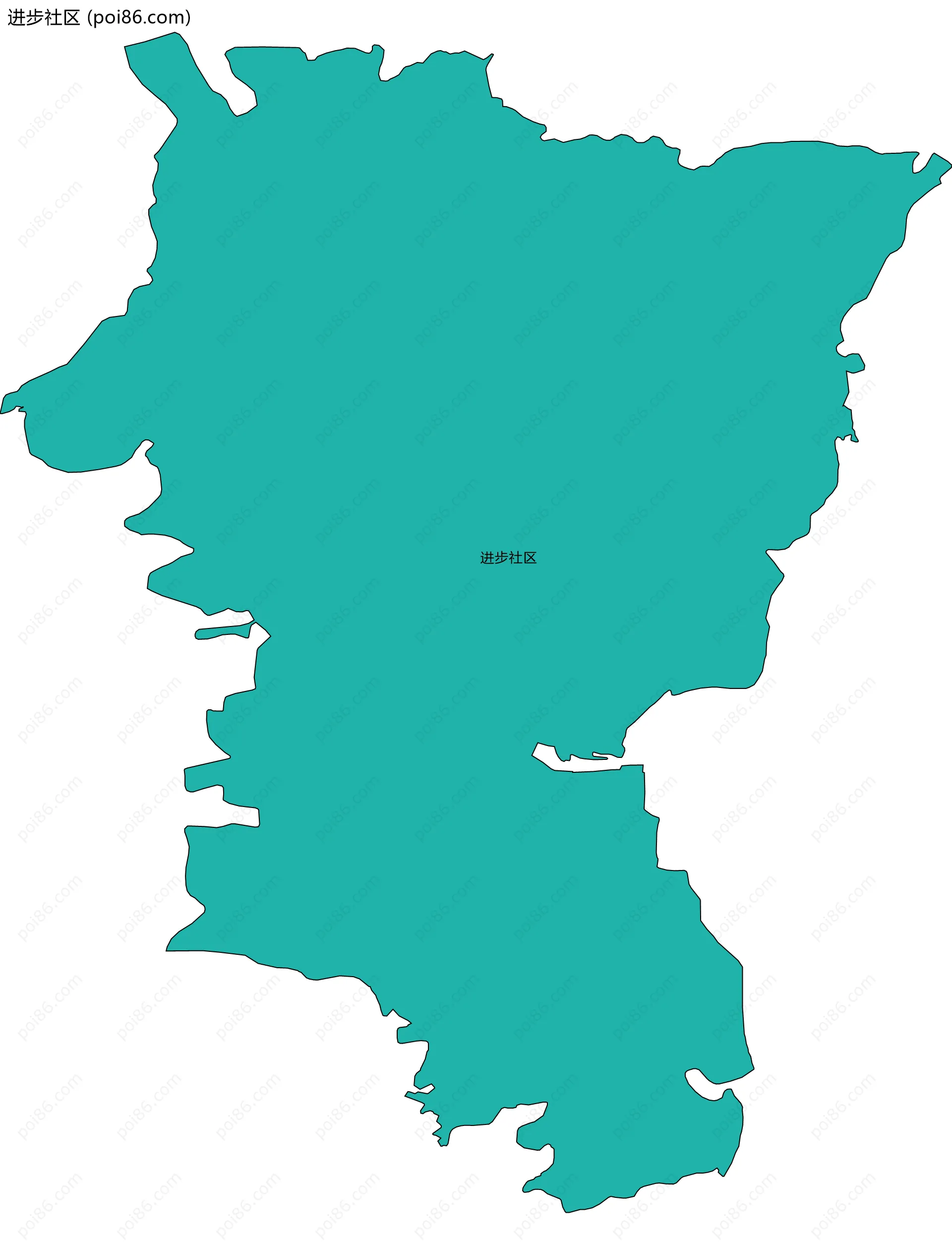 进步社区边界地图