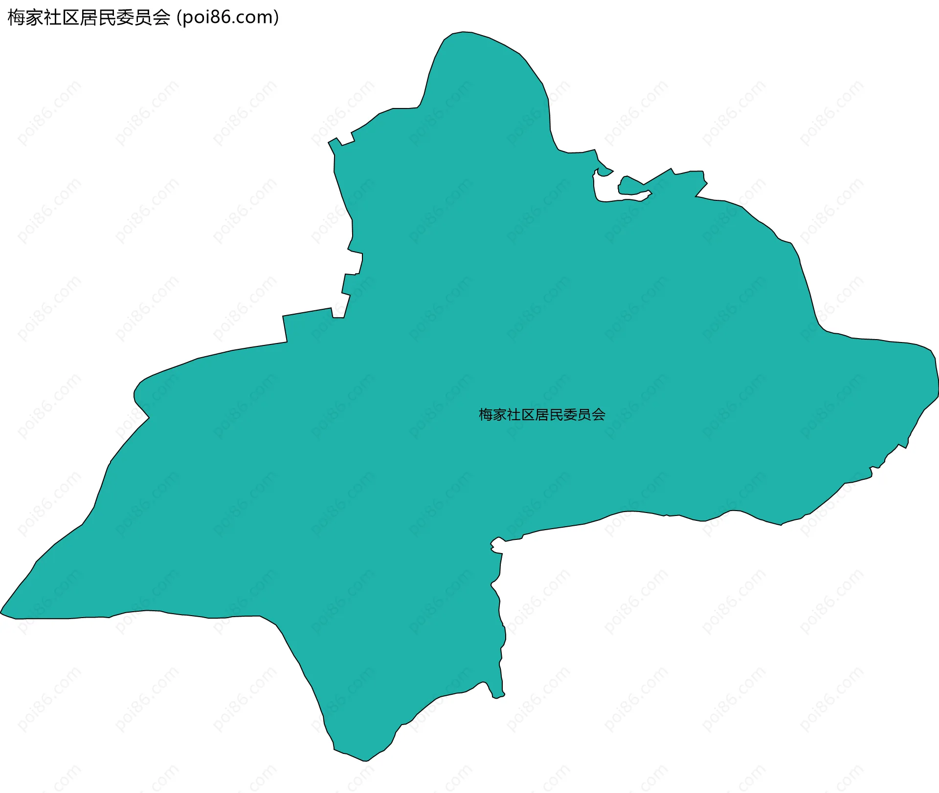 梅家社区居民委员会边界地图