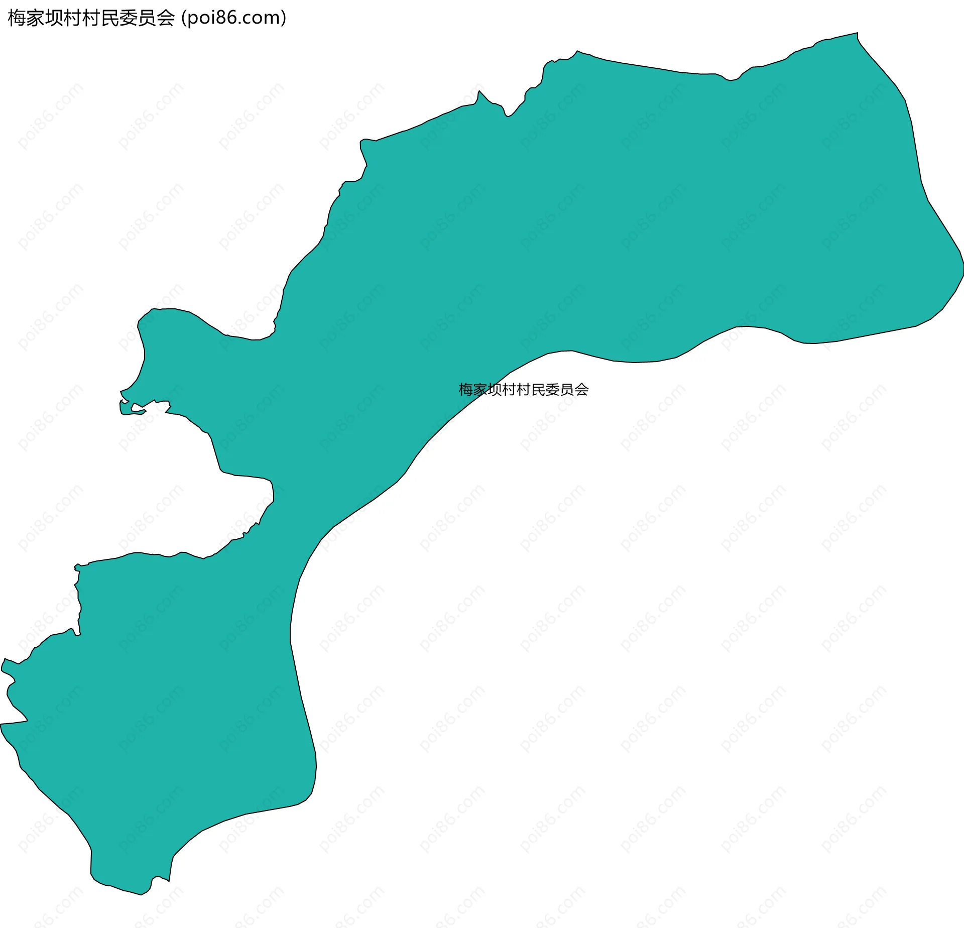 梅家坝村村民委员会边界地图