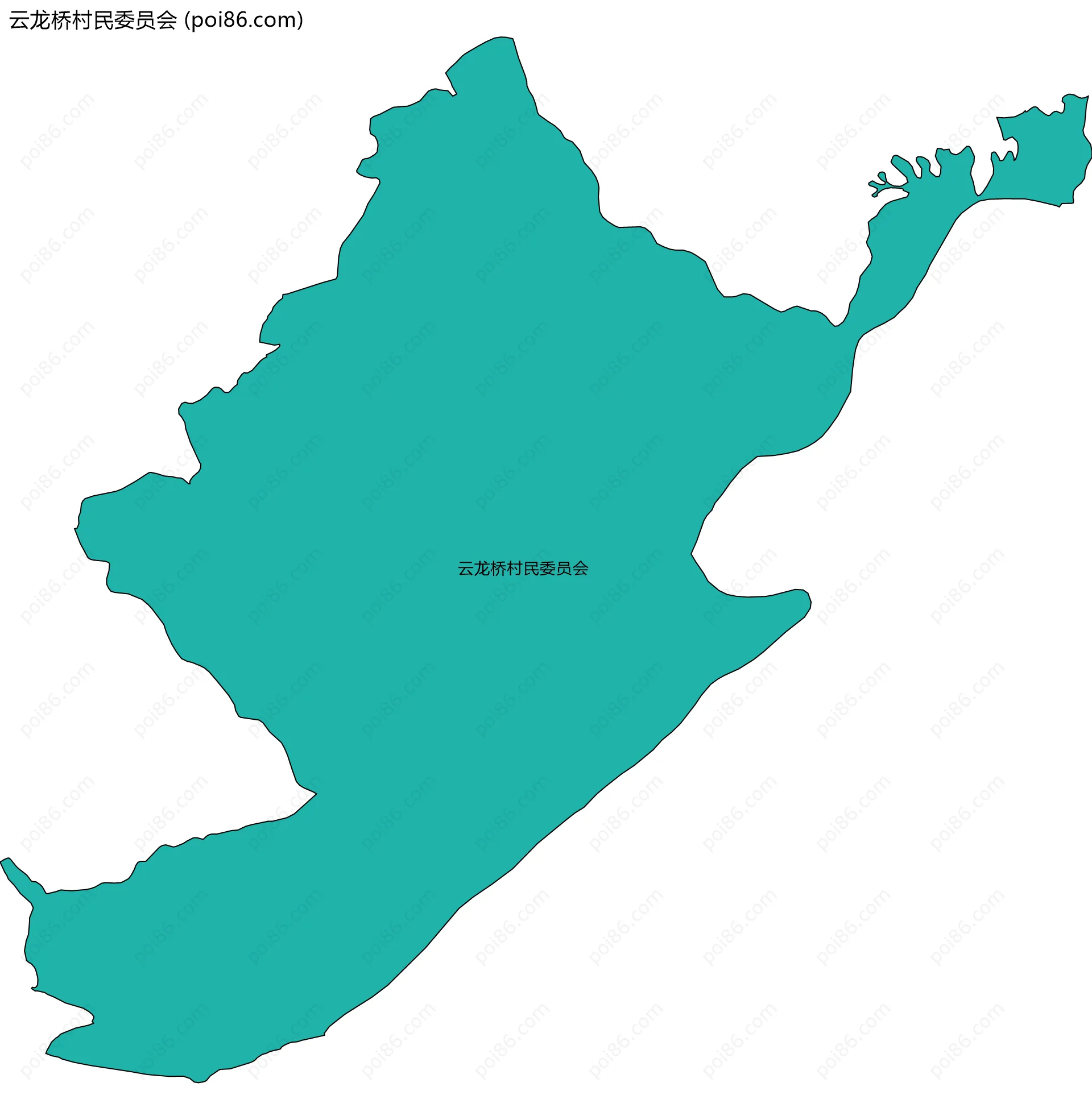云龙桥村民委员会边界地图
