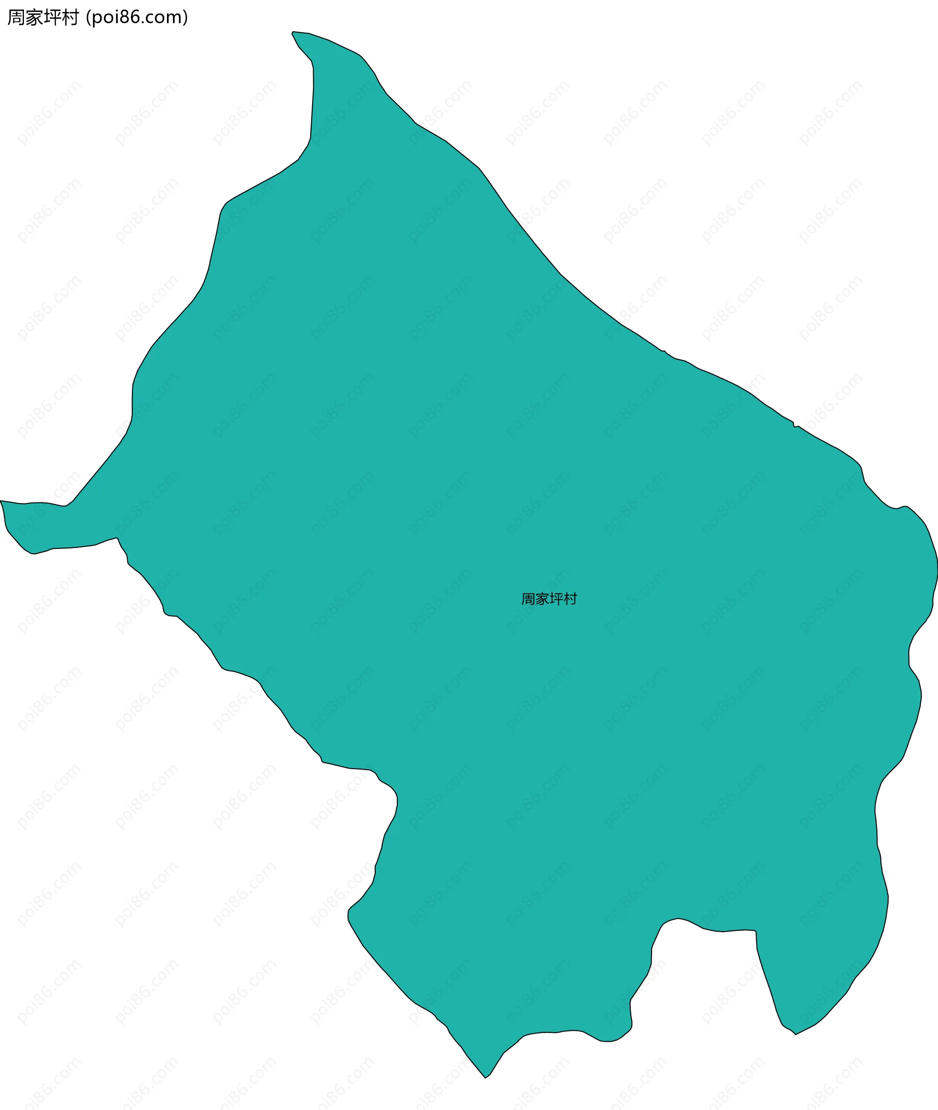 周家坪村边界地图