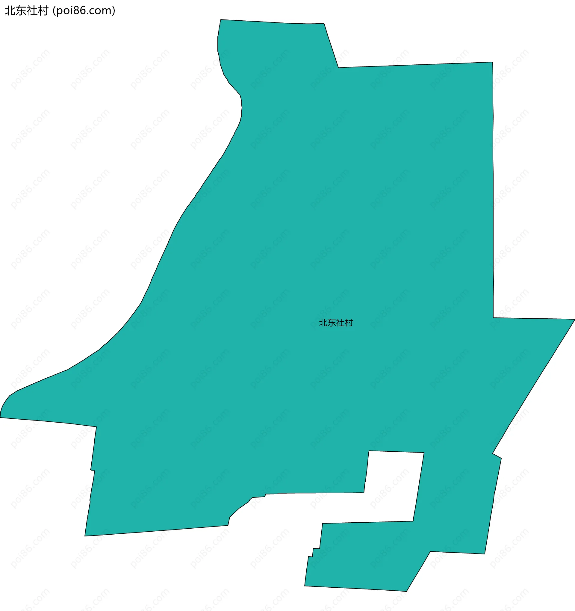 北东社村边界地图