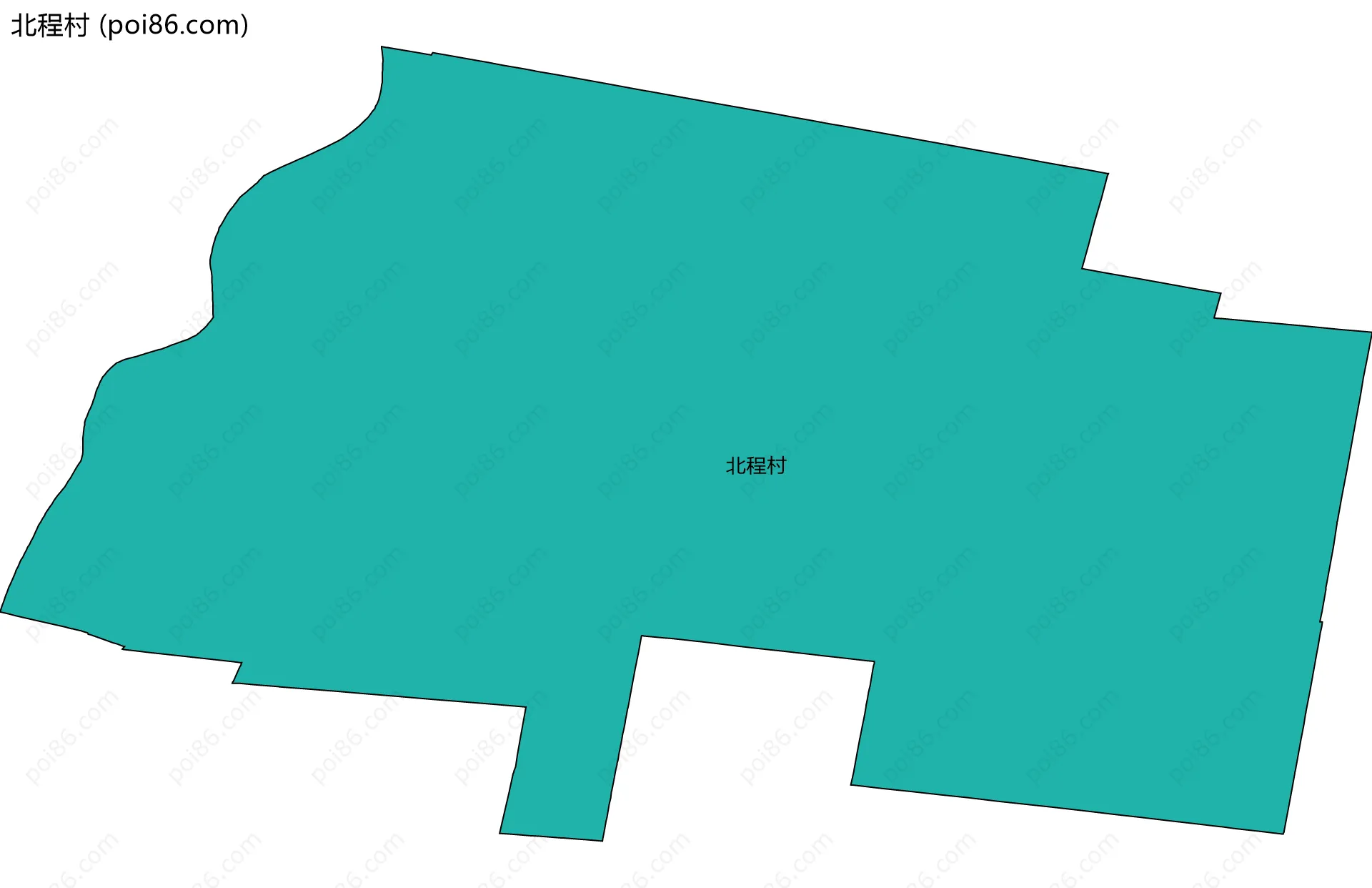 北程村边界地图