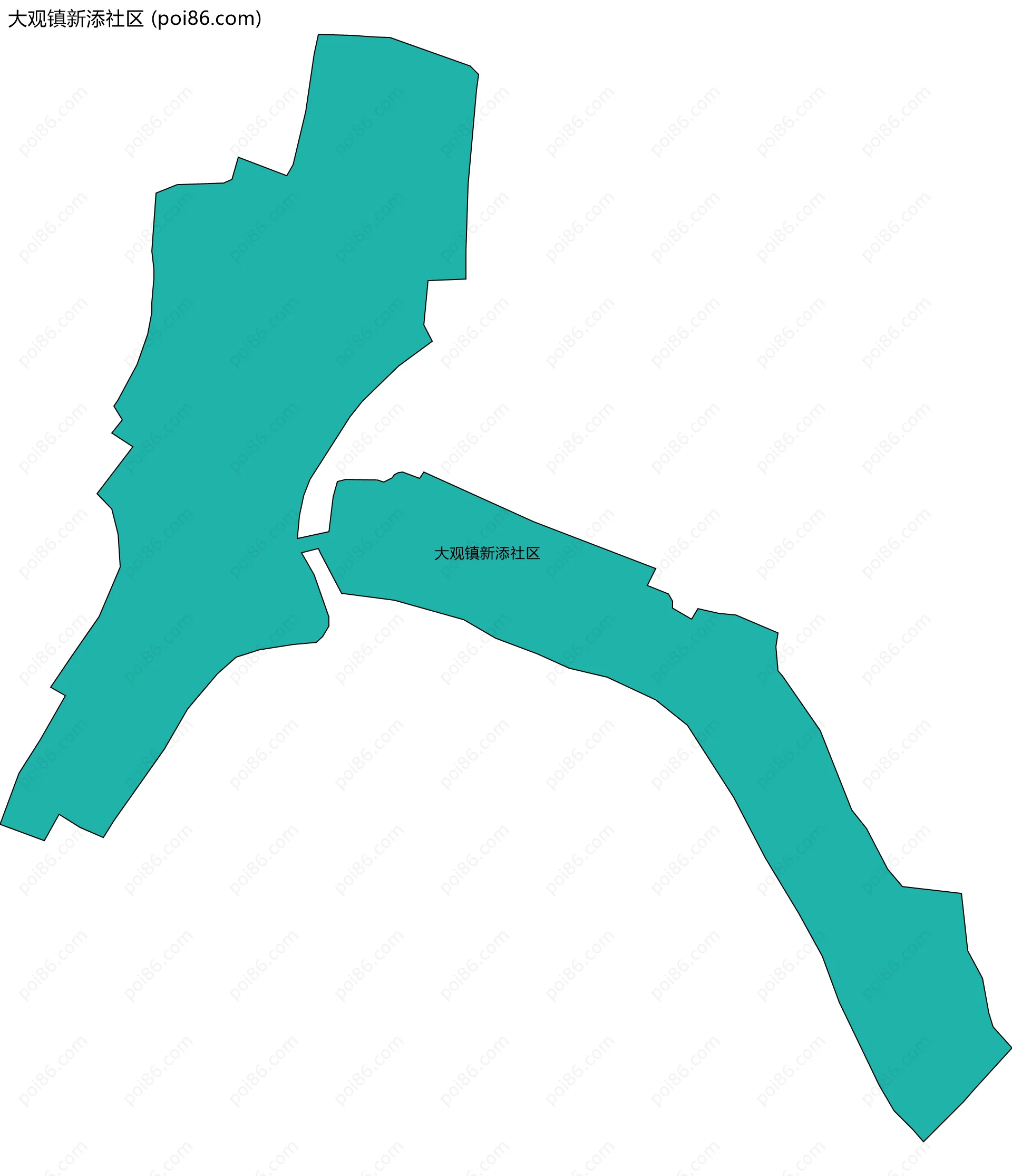 大观镇新添社区边界地图