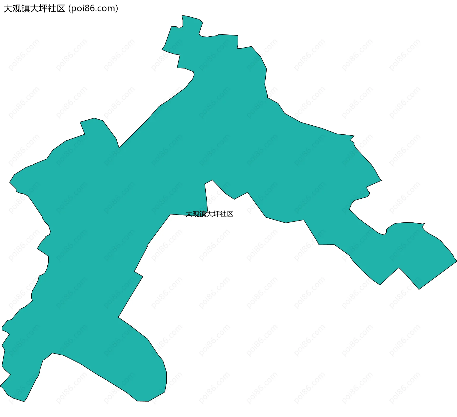 大观镇大坪社区边界地图