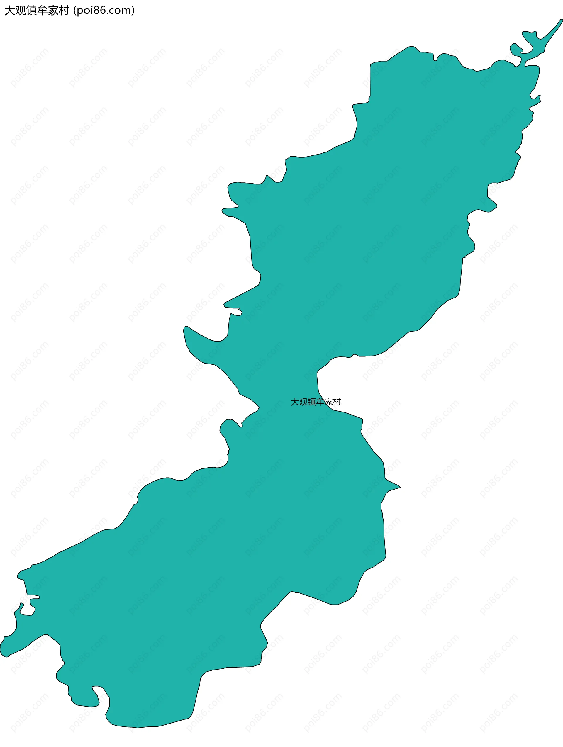 大观镇牟家村边界地图